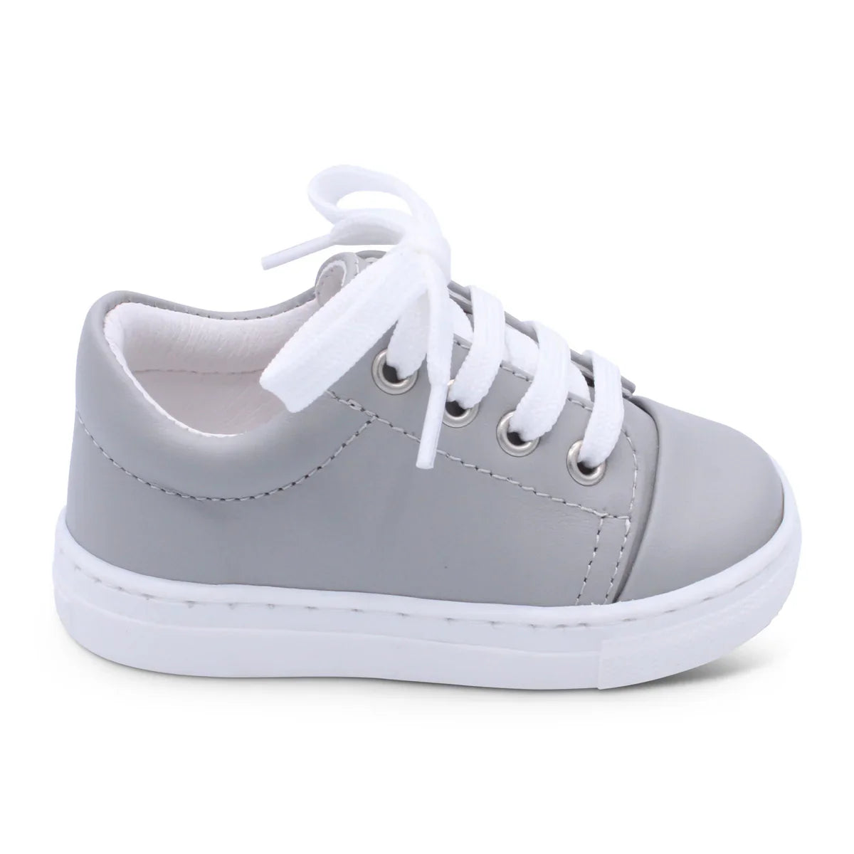 Borboleta Light Grey 'Santiago' Leather Trainers - Rose & Albert