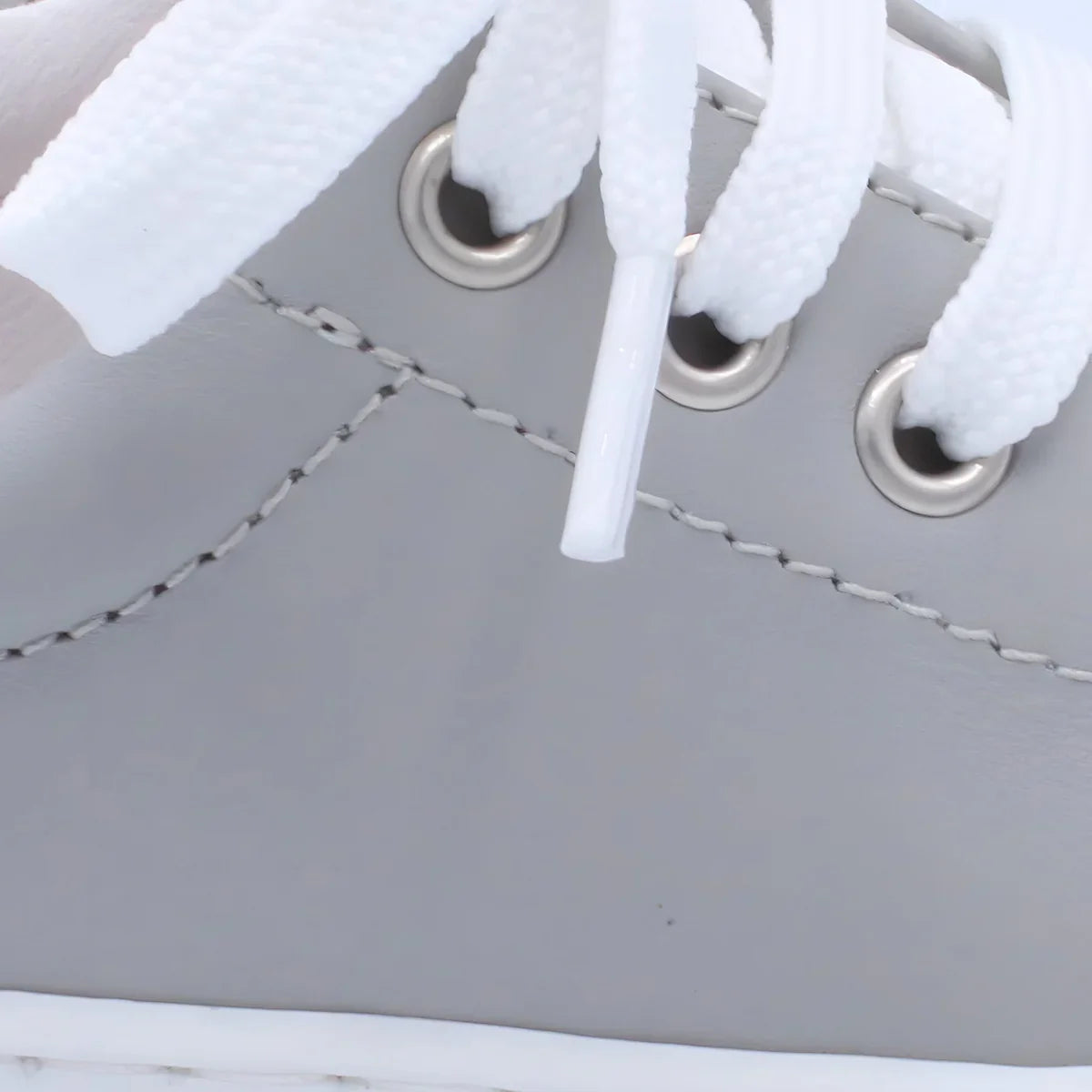 Borboleta Light Grey 'Santiago' Leather Trainers - Rose & Albert