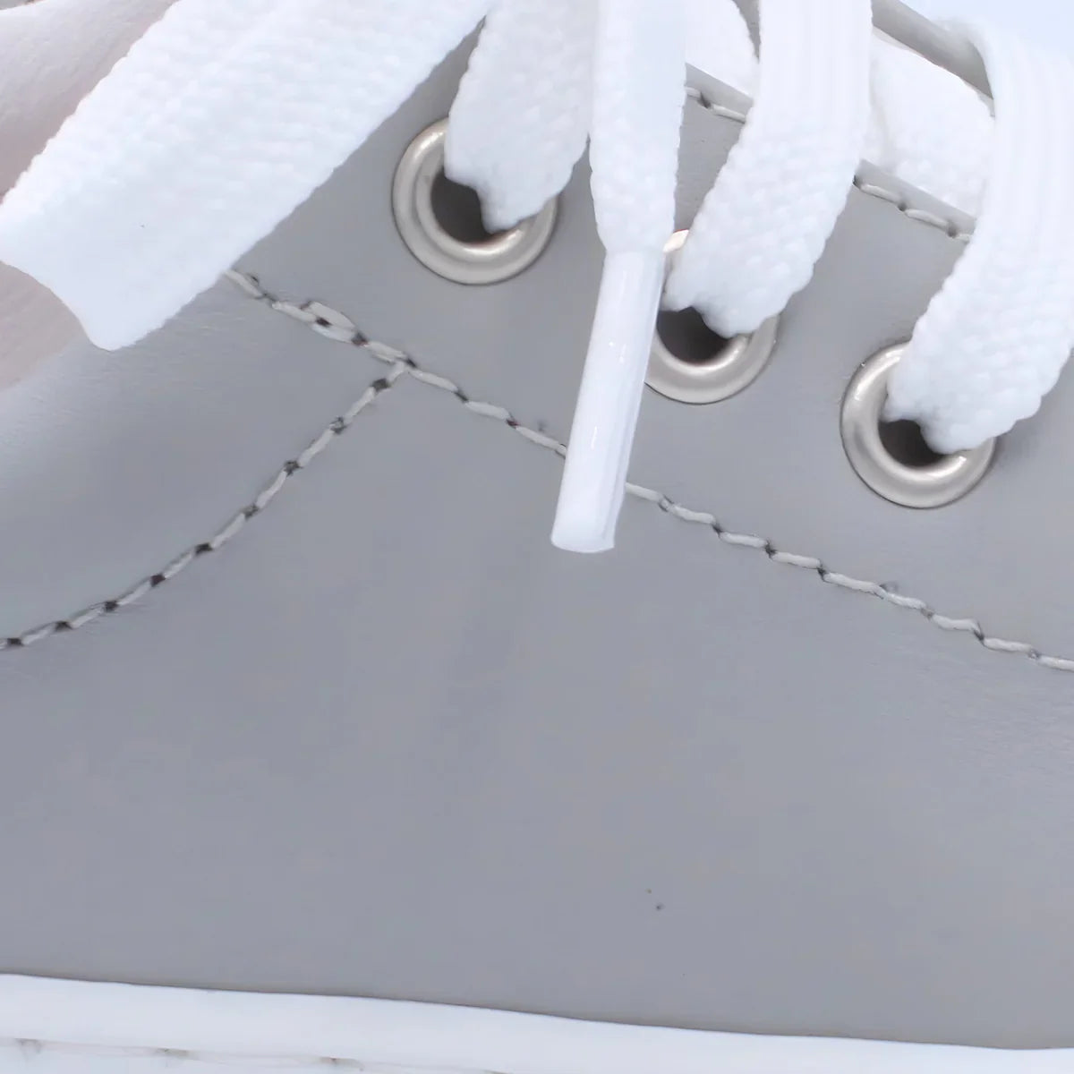 Borboleta Light Grey 'Santiago' Leather Trainers - Rose & Albert