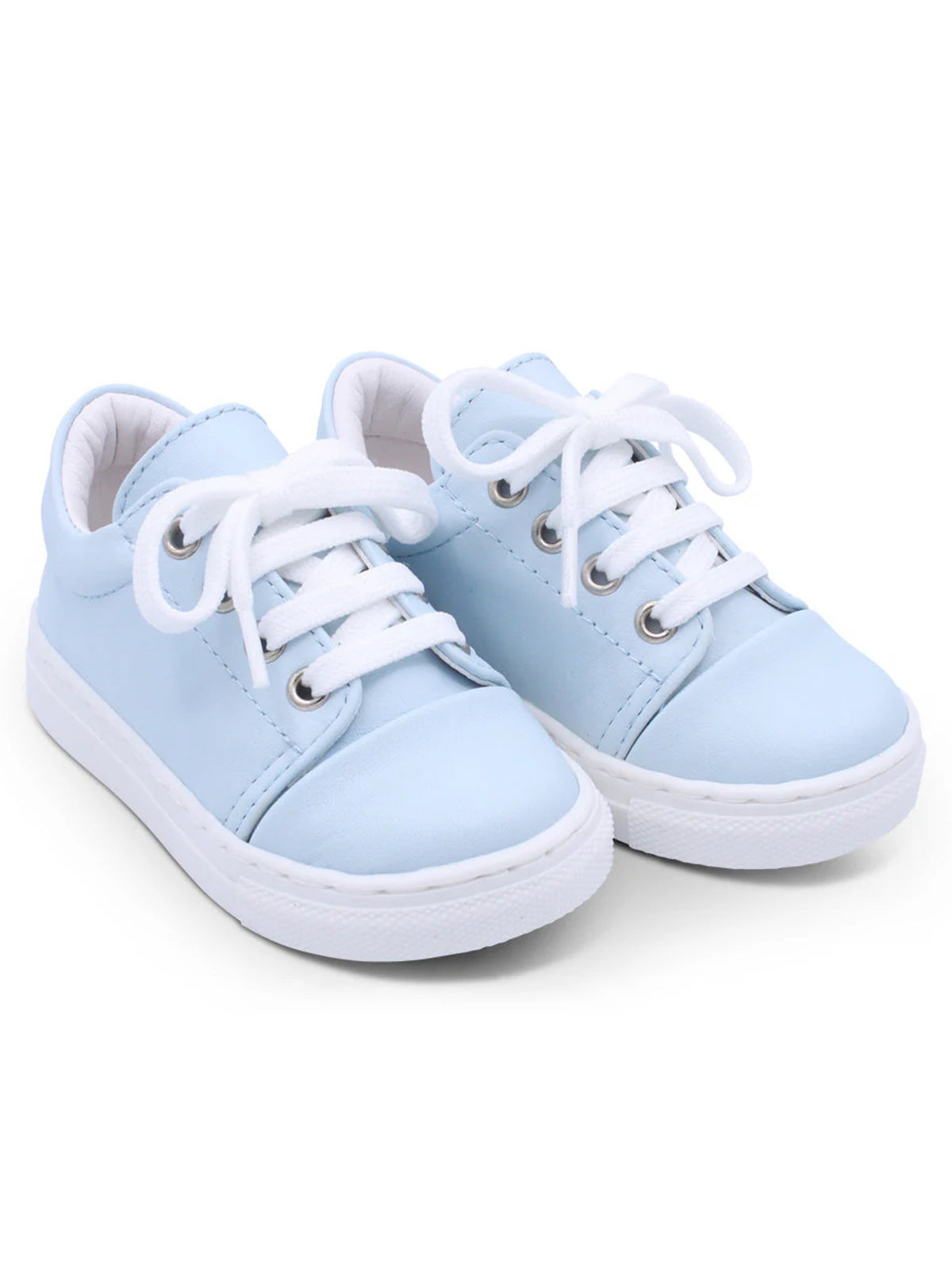 Borboleta Blue 'Santiago' Leather Trainers - Rose & Albert