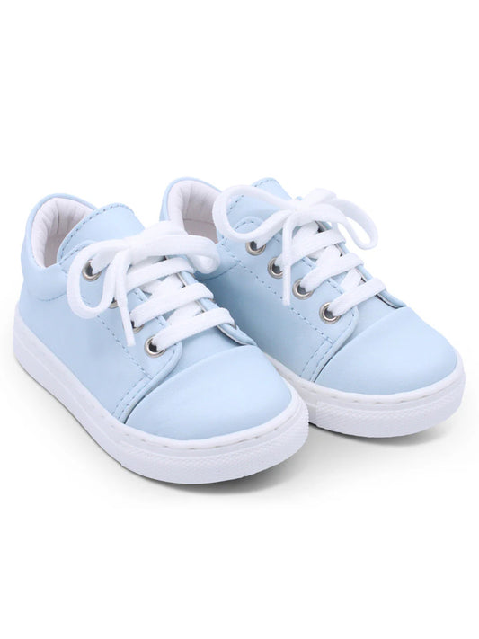 Borboleta Blue 'Santiago' Leather Trainers - Rose & Albert