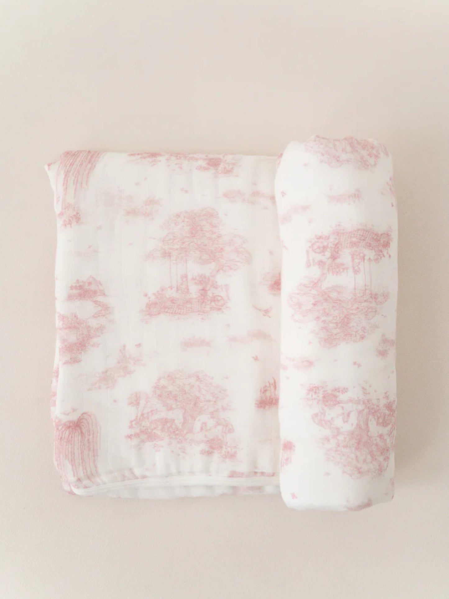The Gilded Bird Pink 'Spring toile' bamboo baby blanket - Rose & Albert