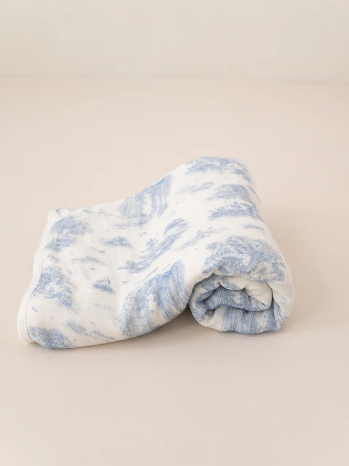 The Gilded Bird Blue 'Spring toile' bamboo baby blanket - Rose & Albert