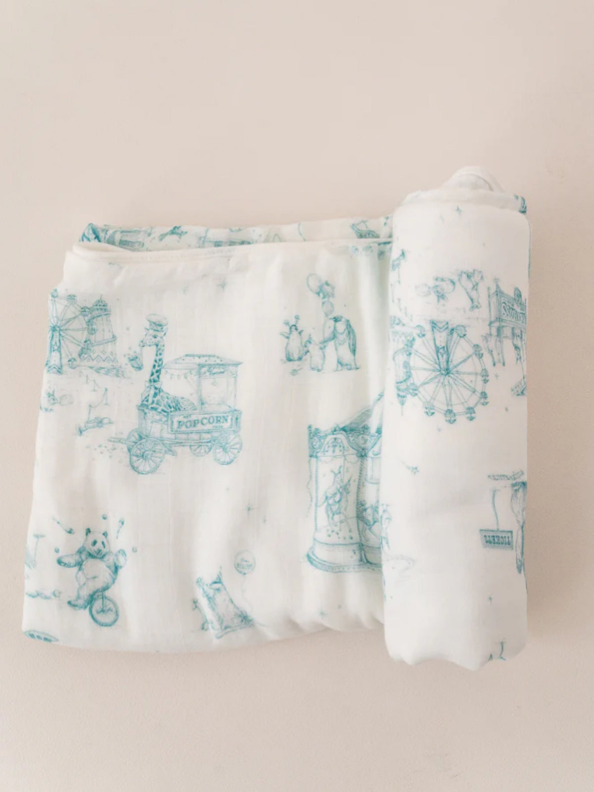 The Gilded Bird 'Circus toile' bamboo baby blanket - Rose & Albert