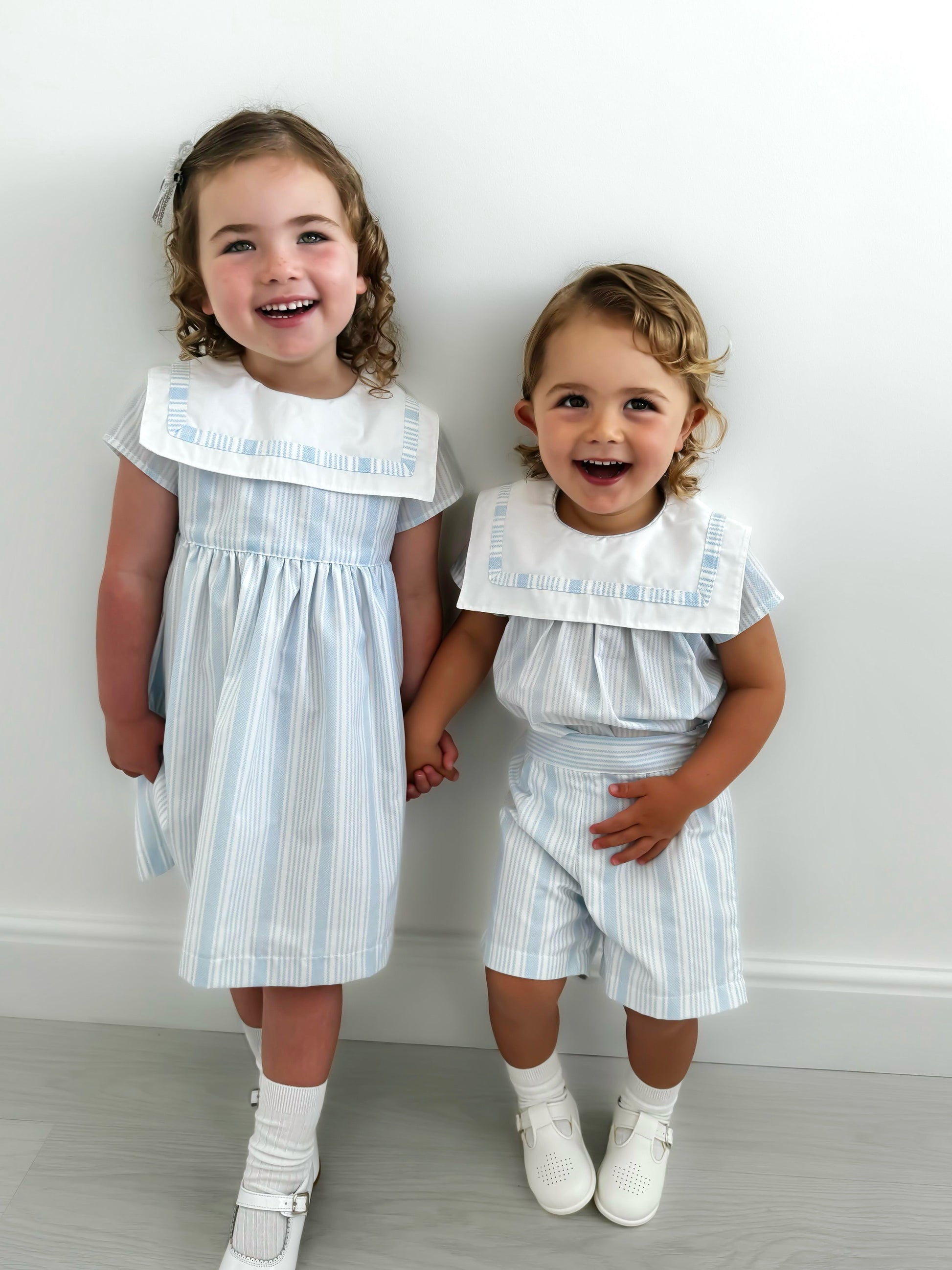 'Noah' striped sailor collar short set - Rose & Albert