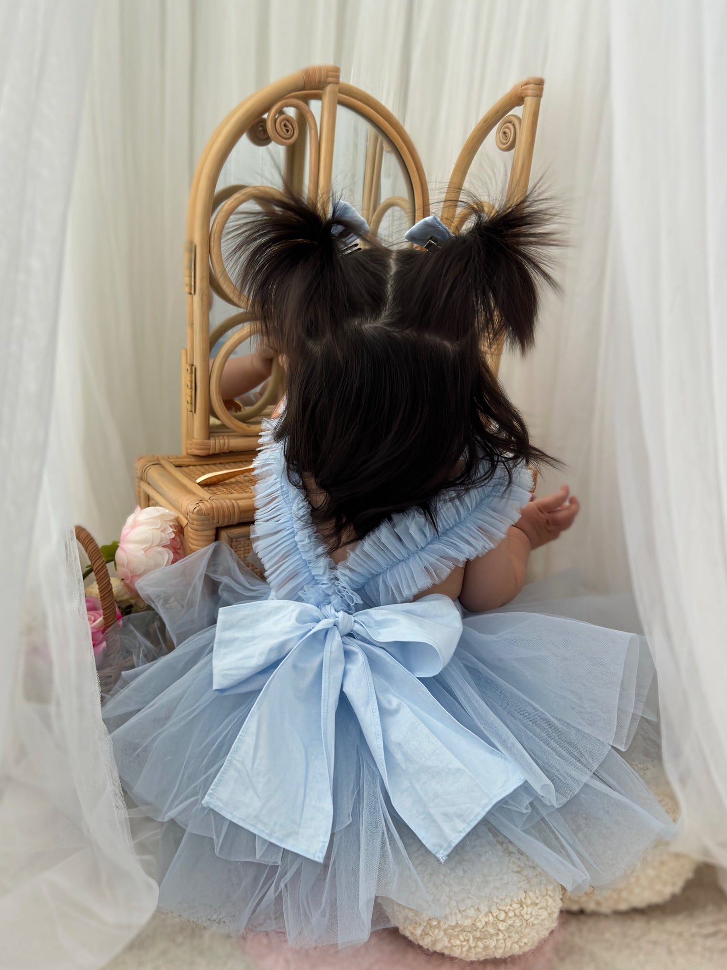 'Lovella' Blue Tulle Romper - Rose & Albert