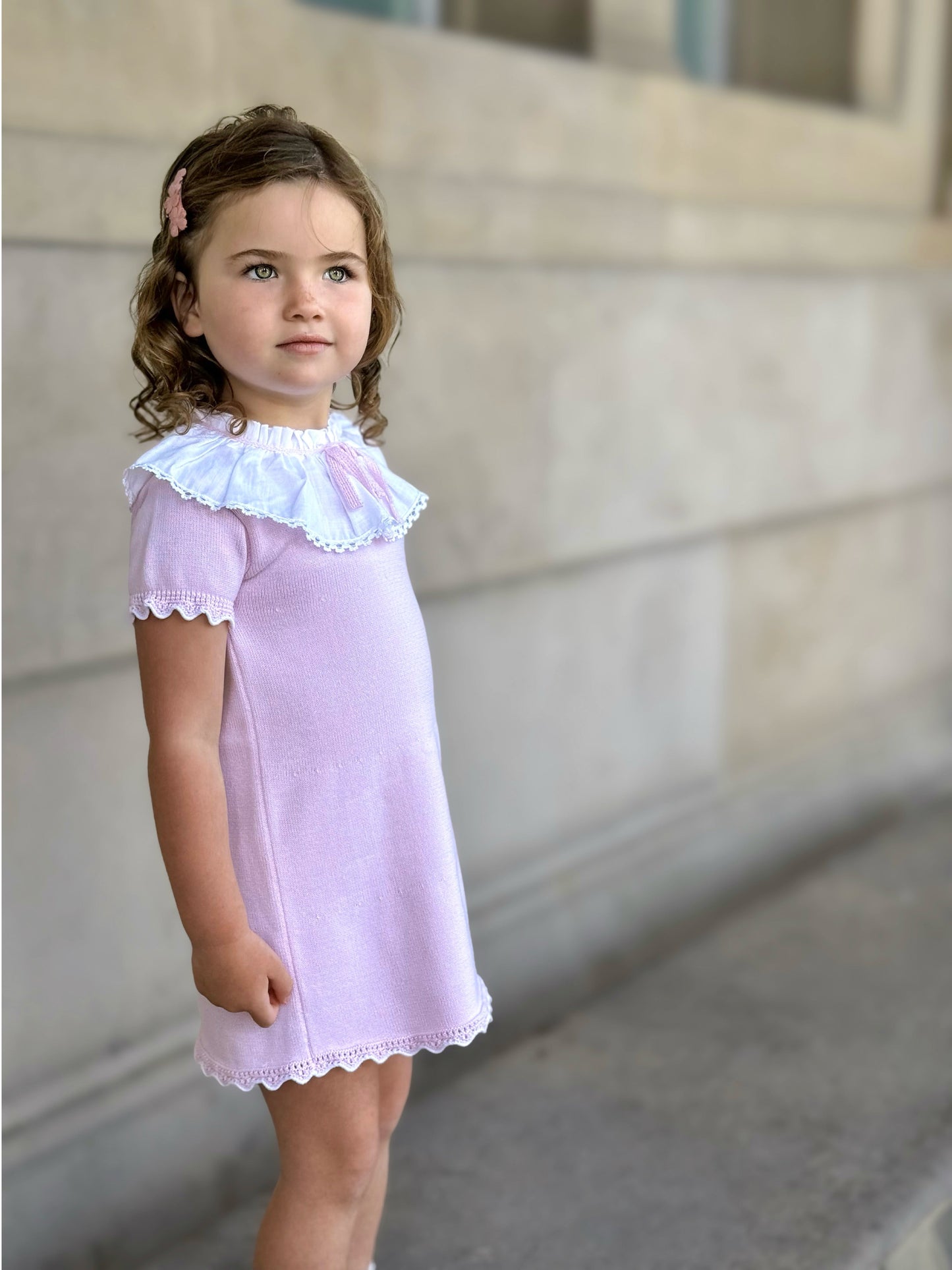 'Maya' lilac knitted statement collar dress - Rose & Albert