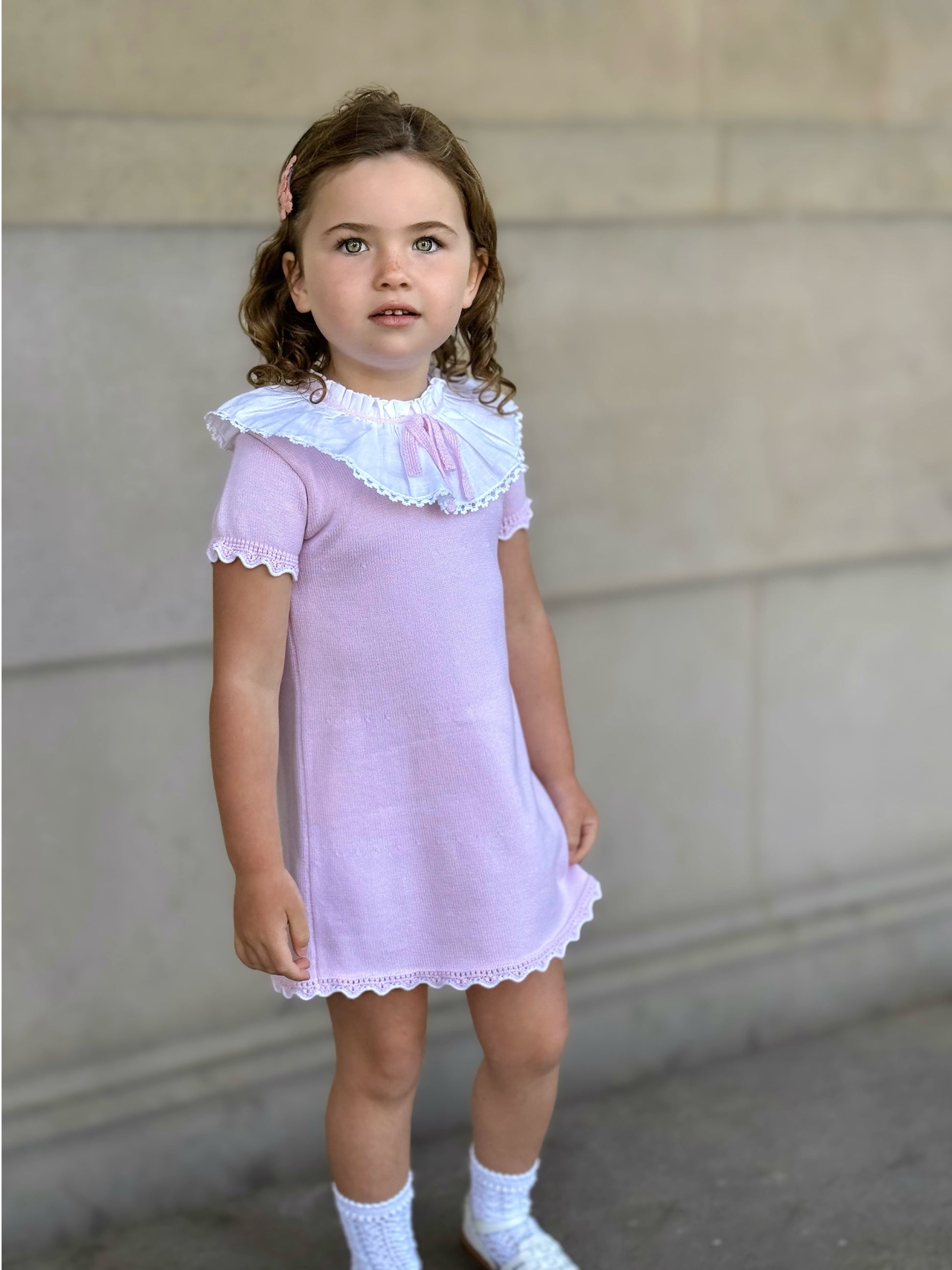 'Maya' lilac knitted statement collar dress - Rose & Albert