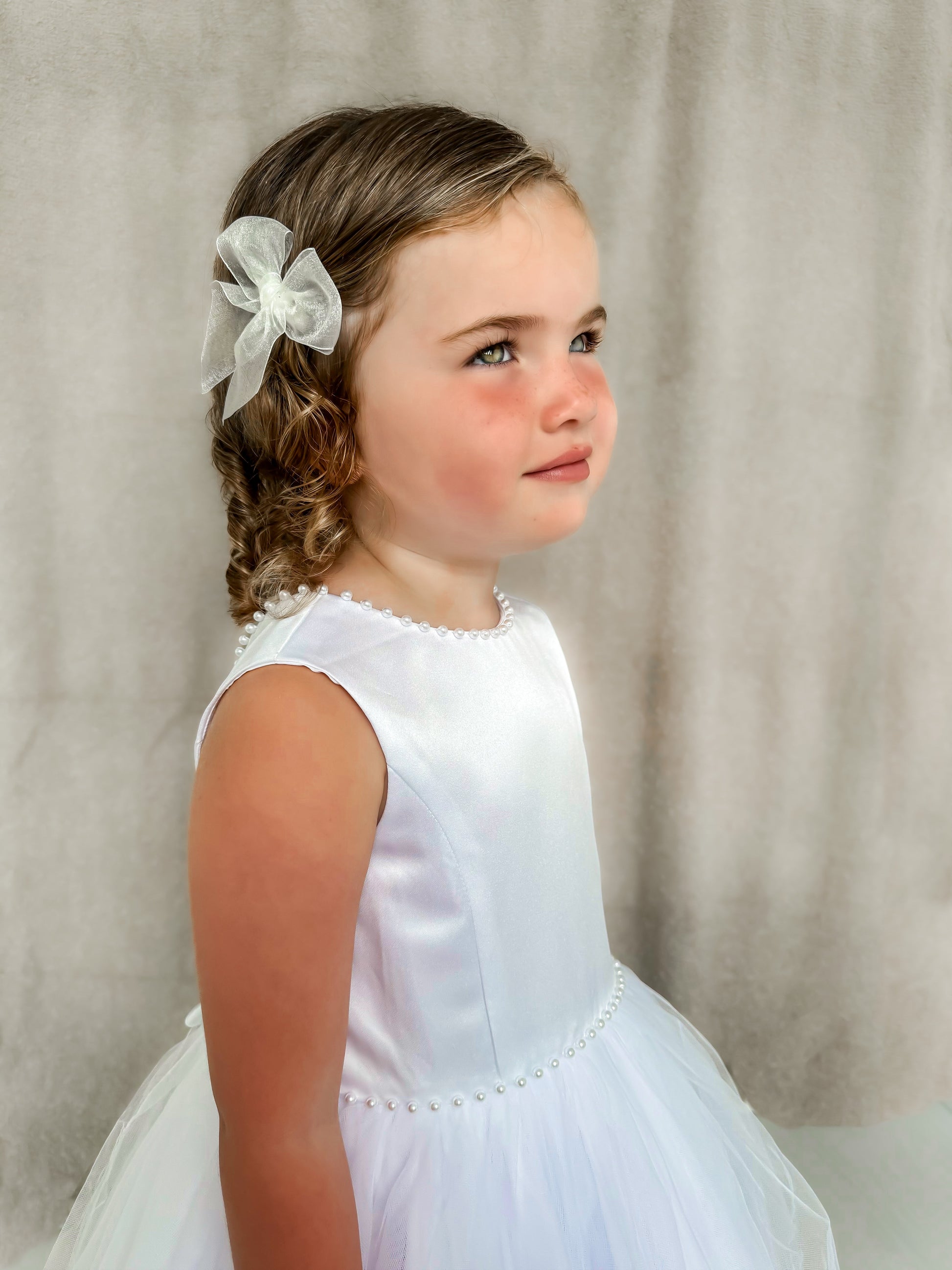 Sarah Louise White Pearl Occasion Dress - Rose & Albert
