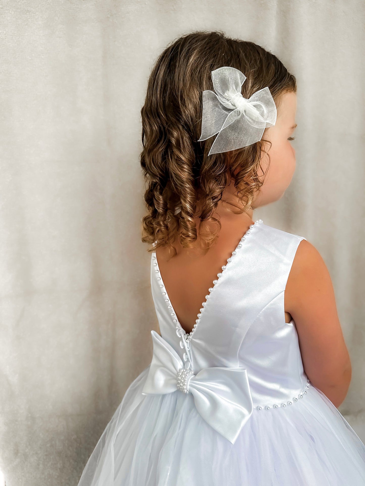 Sarah Louise White Pearl Occasion Dress - Rose & Albert