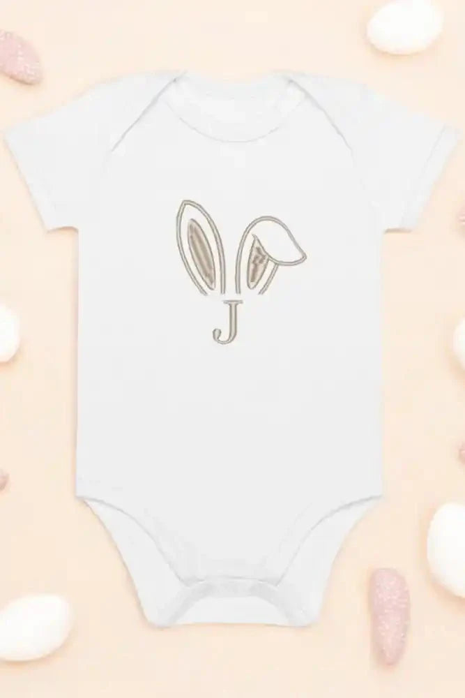 Bunny Initial (Personalised Embroidered Bunny Bodysuit) - Cozy Crew Club