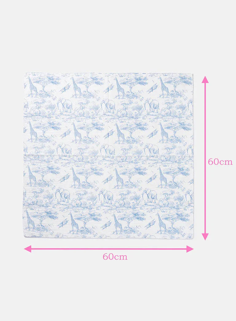 The Little Toile Blue Muslin Square - Rose & Albert