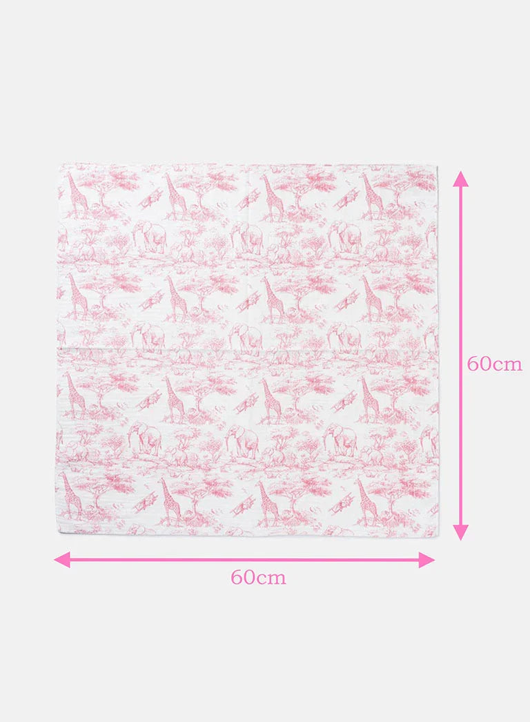 The Little Toile Pink Muslin Square - Rose & Albert