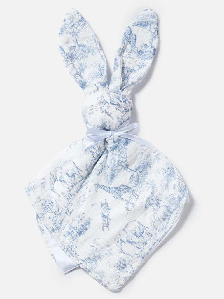 The Little Toile Blue Comforter Bunny - Rose & Albert