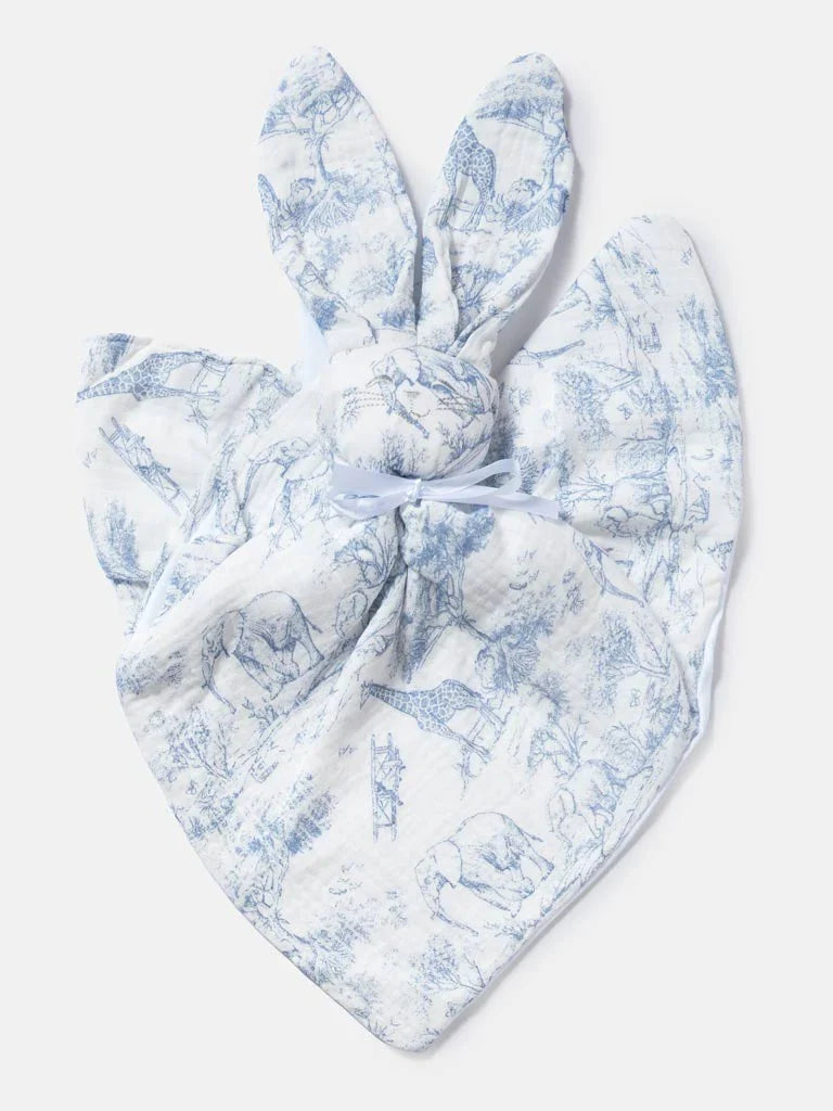 The Little Toile Blue Comforter Bunny - Rose & Albert