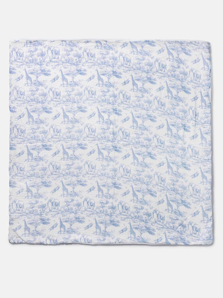 The Little Toile Blue Blanket - Rose & Albert
