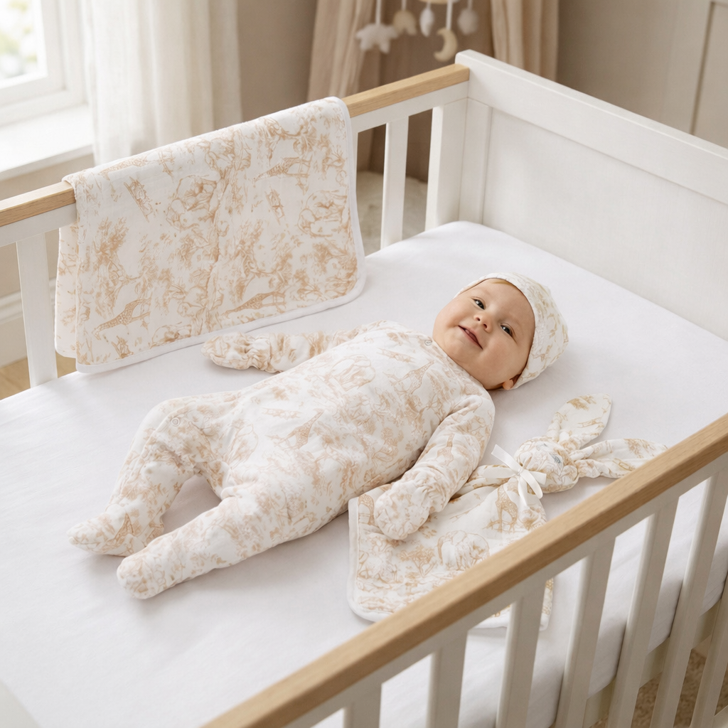 The Little Toile Natural Blanket - Rose & Albert