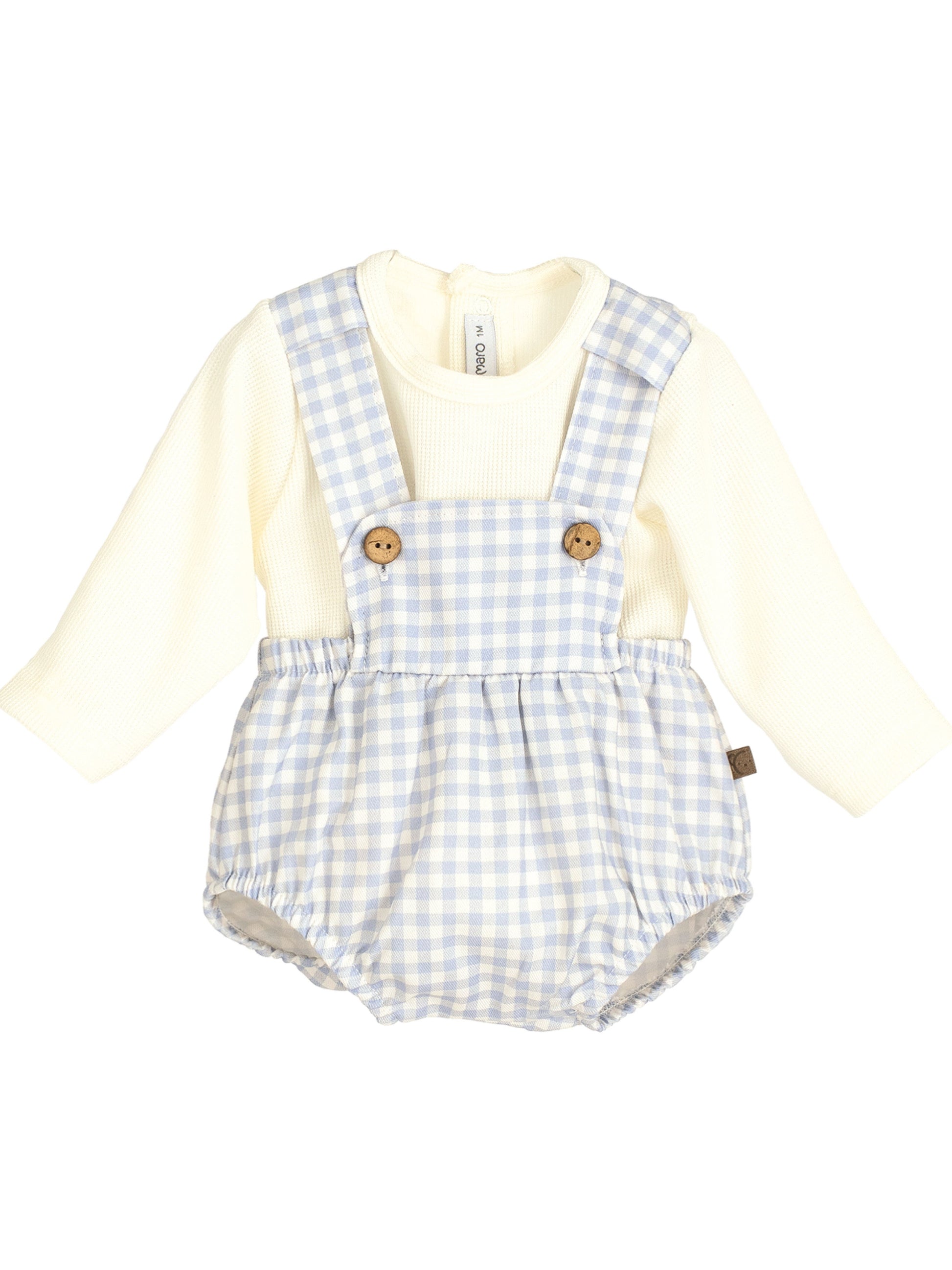 Calamaro blue checked dungaree set - Rose & Albert