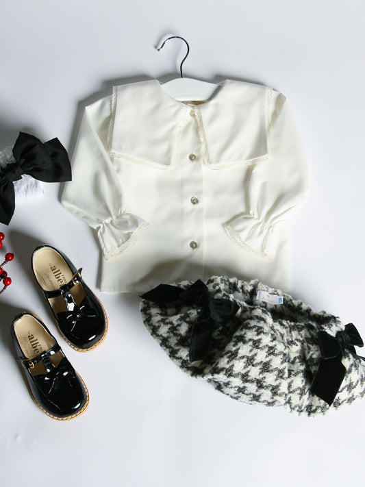Fofettes Ivory Statement Collar Blouse - Rose & Albert