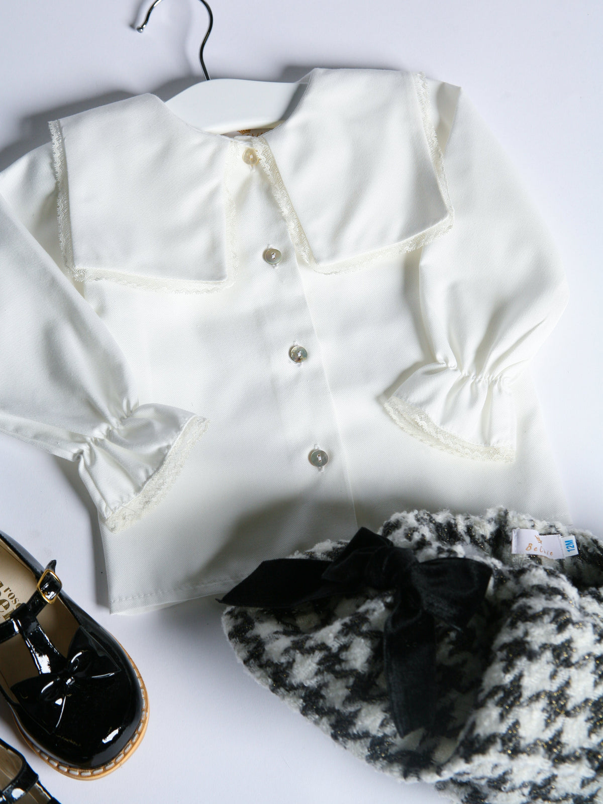 Fofettes Ivory Statement Collar Blouse - Rose & Albert