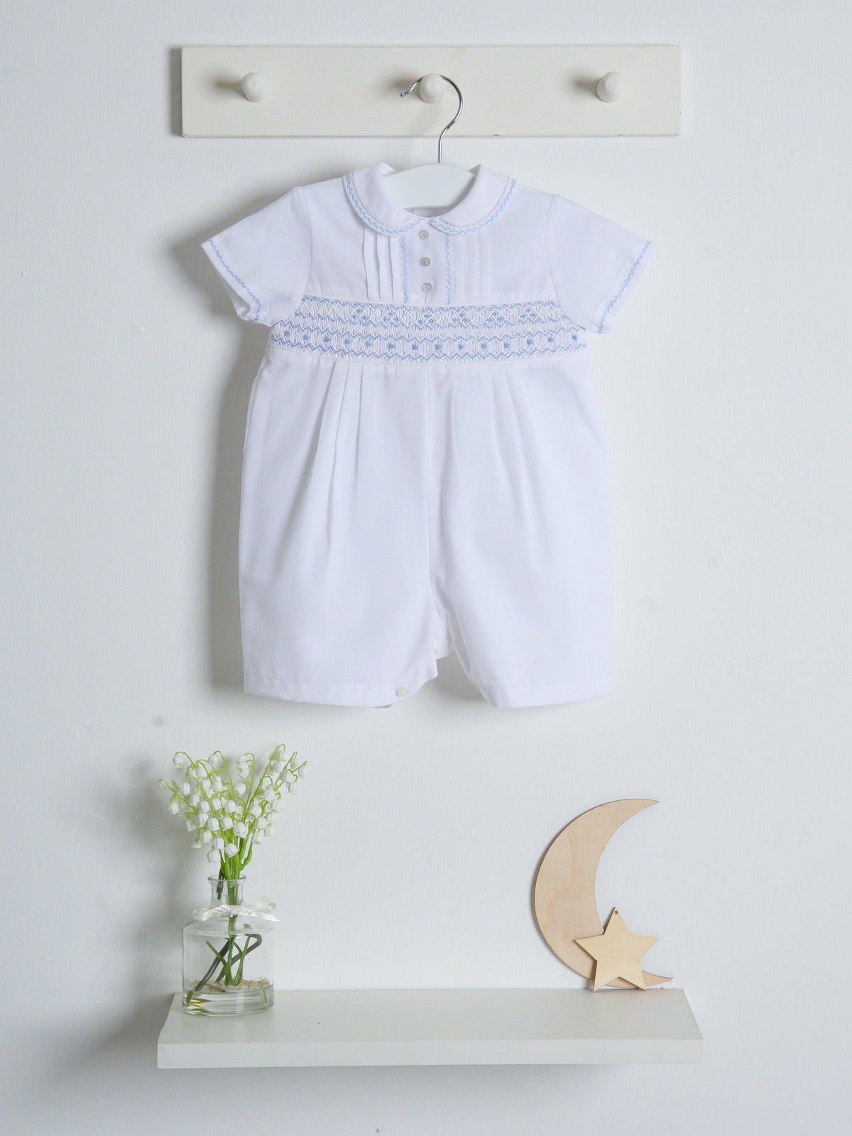 Sarah Louise 'Heritage' smocked romper - Rose & Albert