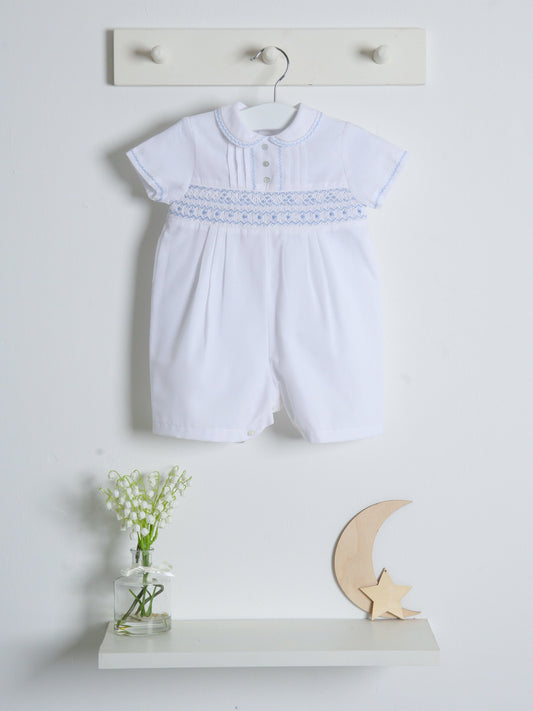 Sarah Louise 'Heritage' smocked romper - Rose & Albert