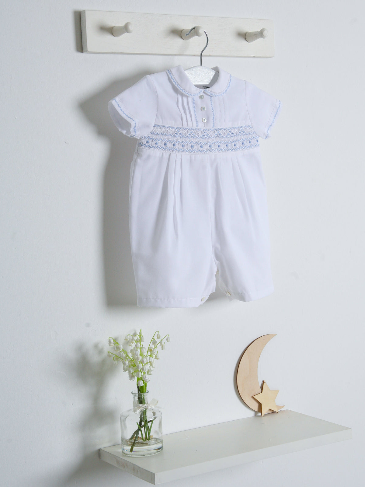Sarah Louise 'Heritage' smocked romper - Rose & Albert