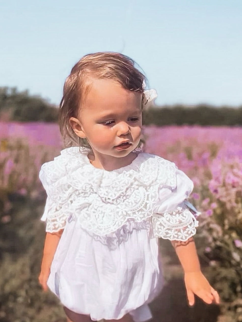 Petite Maison Kids Katherine embroidered linen romper - Rose & Albert