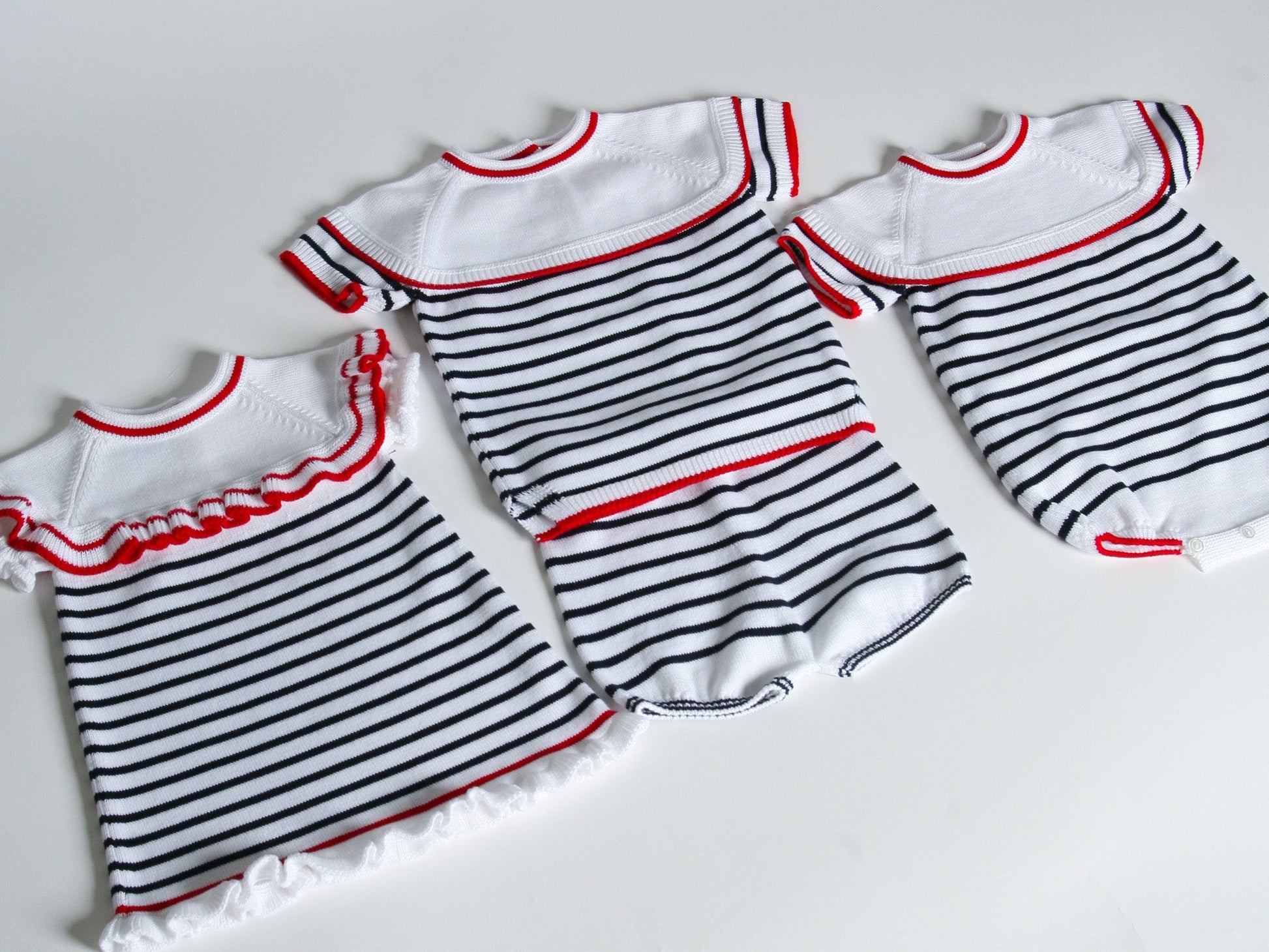 Granlei nautical striped bib collar short suit - Rose & Albert