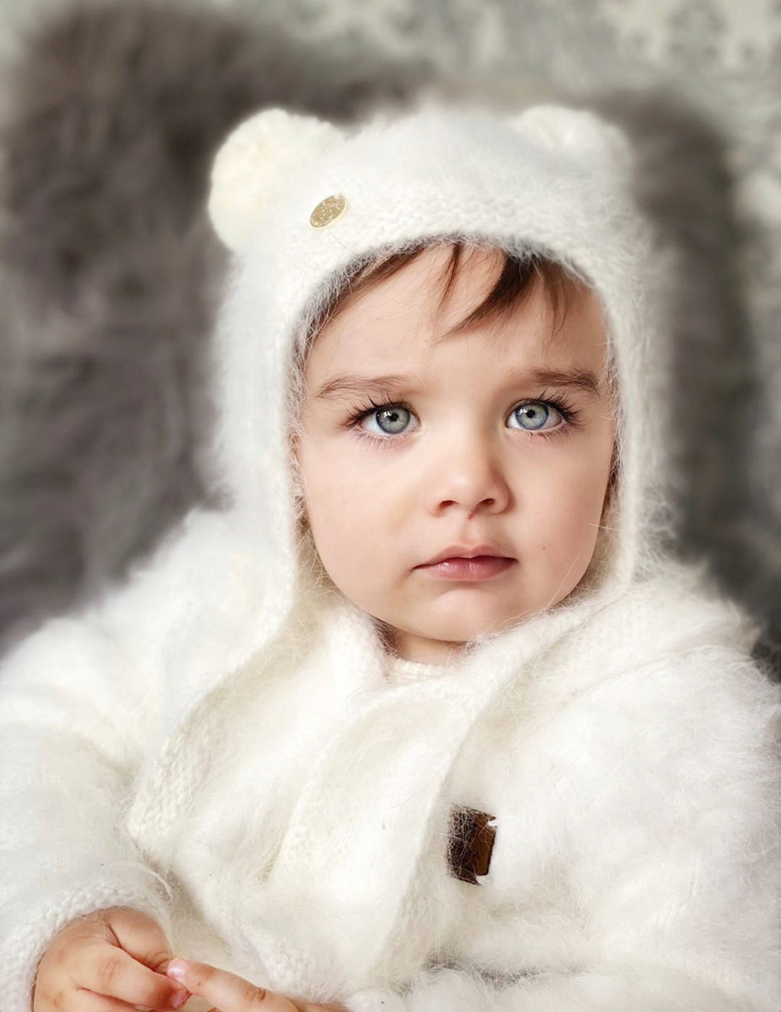 Petite Maison Kids White 'Teddy' Cashmere Hat - Rose & Albert