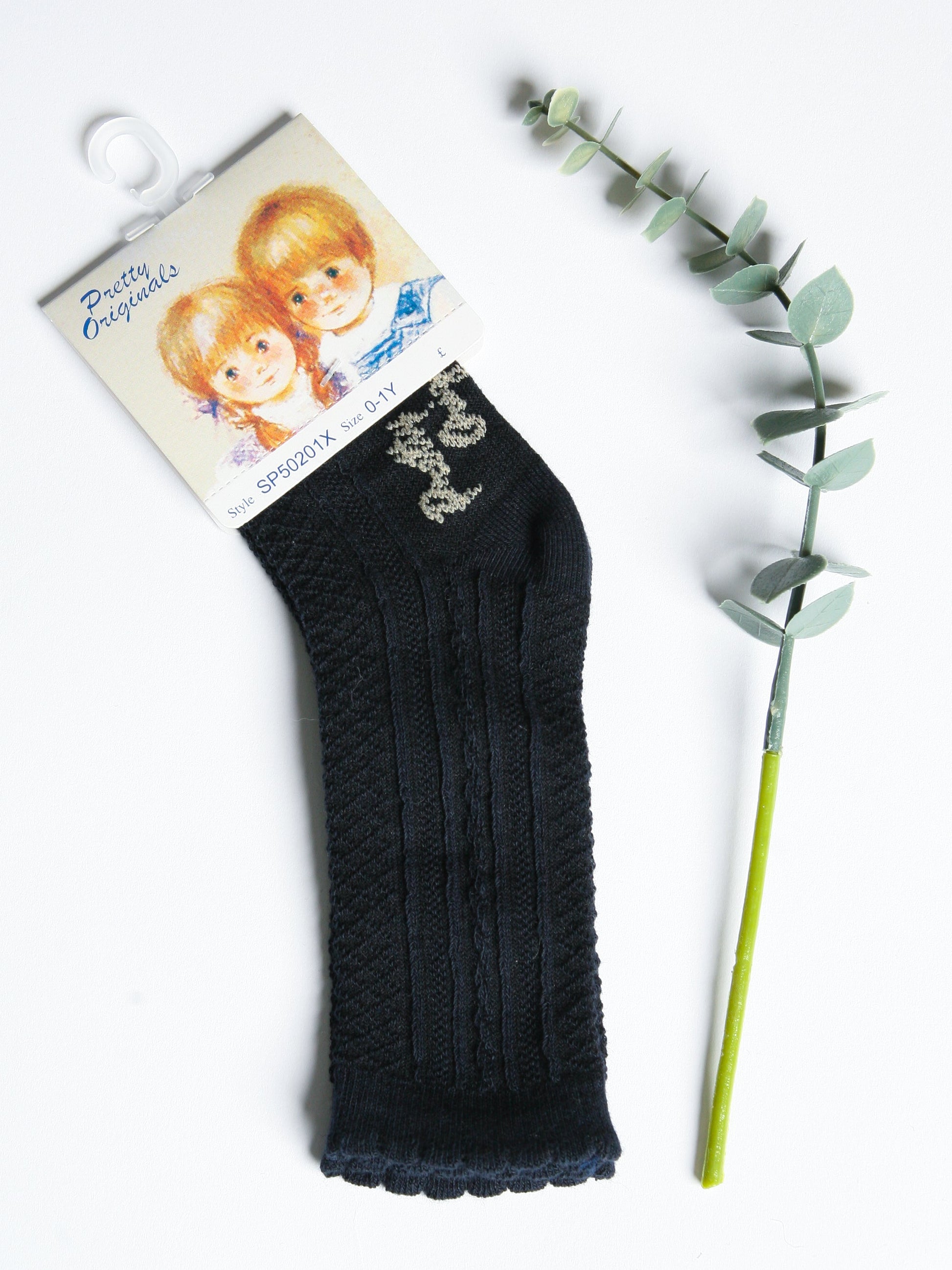Pretty Originals Navy Patterned Knee Socks - Rose & Albert