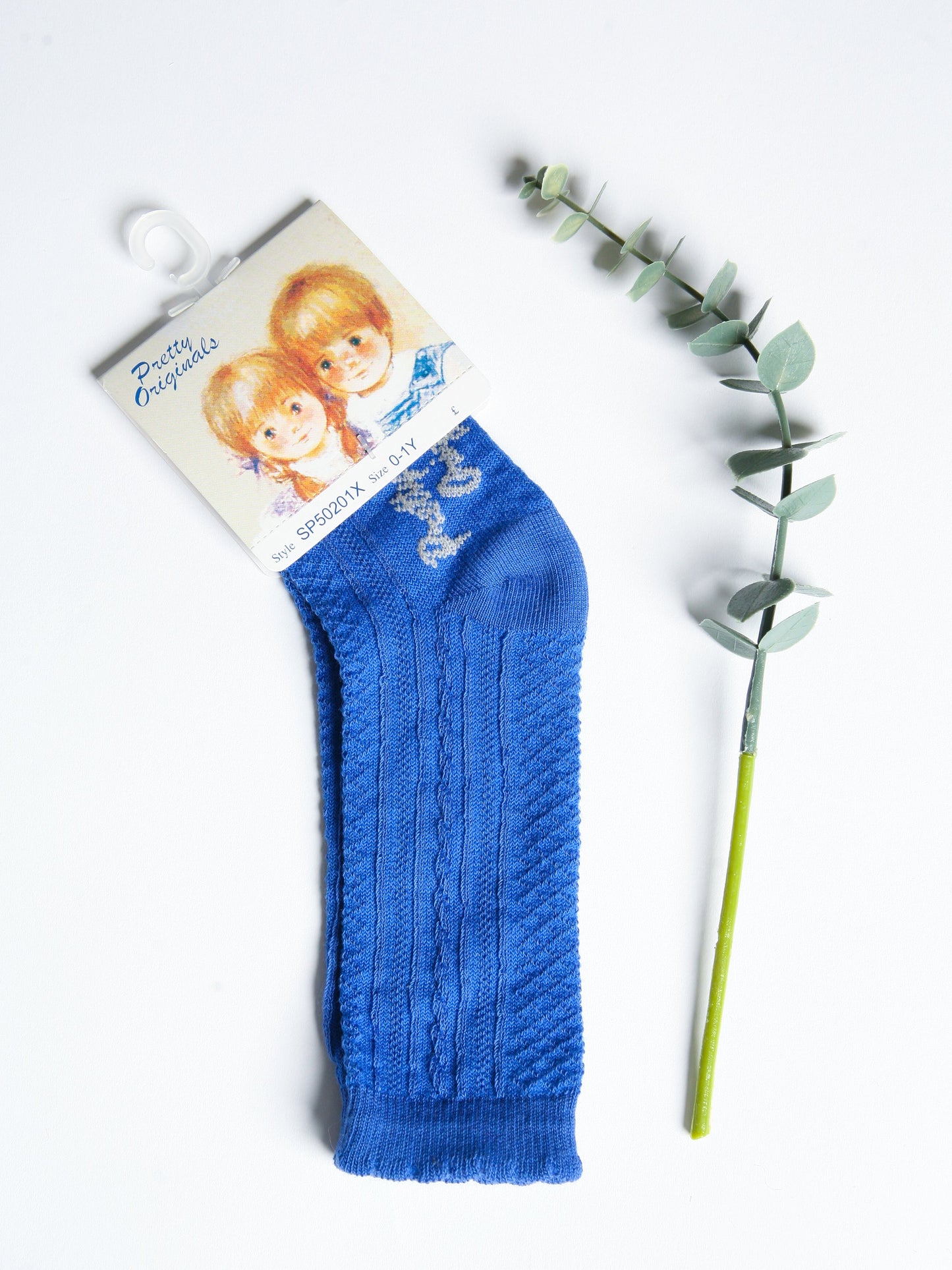 Pretty Originals Royal Blue Patterned Knee Socks - Rose & Albert