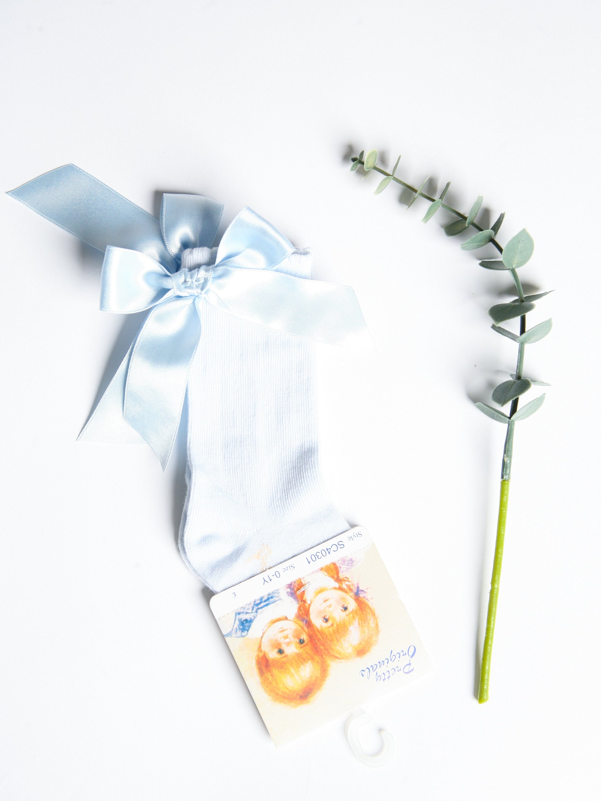 Pretty Originals Pale Blue Bow Knee Socks - Rose & Albert