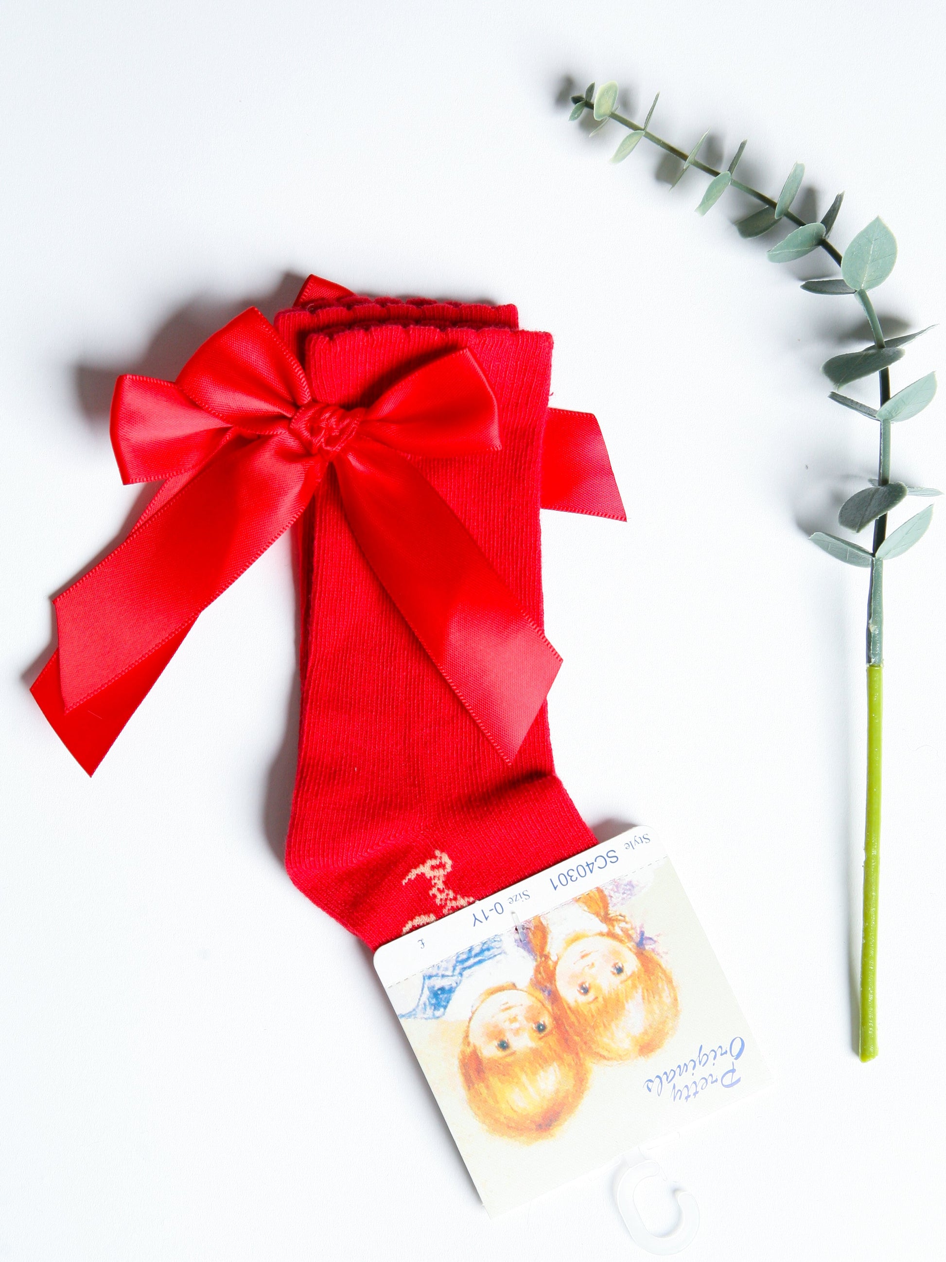 Pretty Originals Red Bow Knee Socks - Rose & Albert
