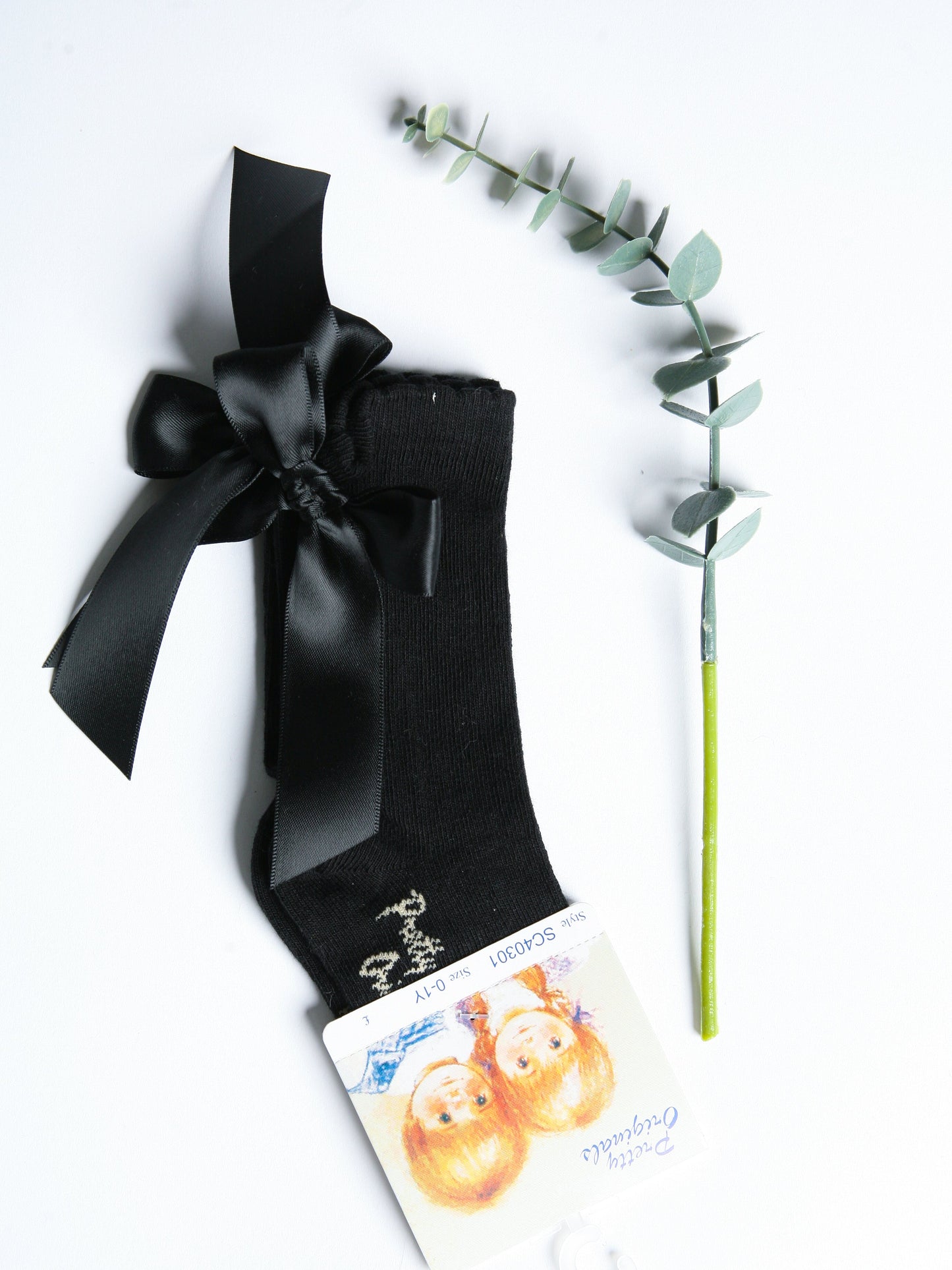 Pretty Originals Black Bow Knee Socks - Rose & Albert