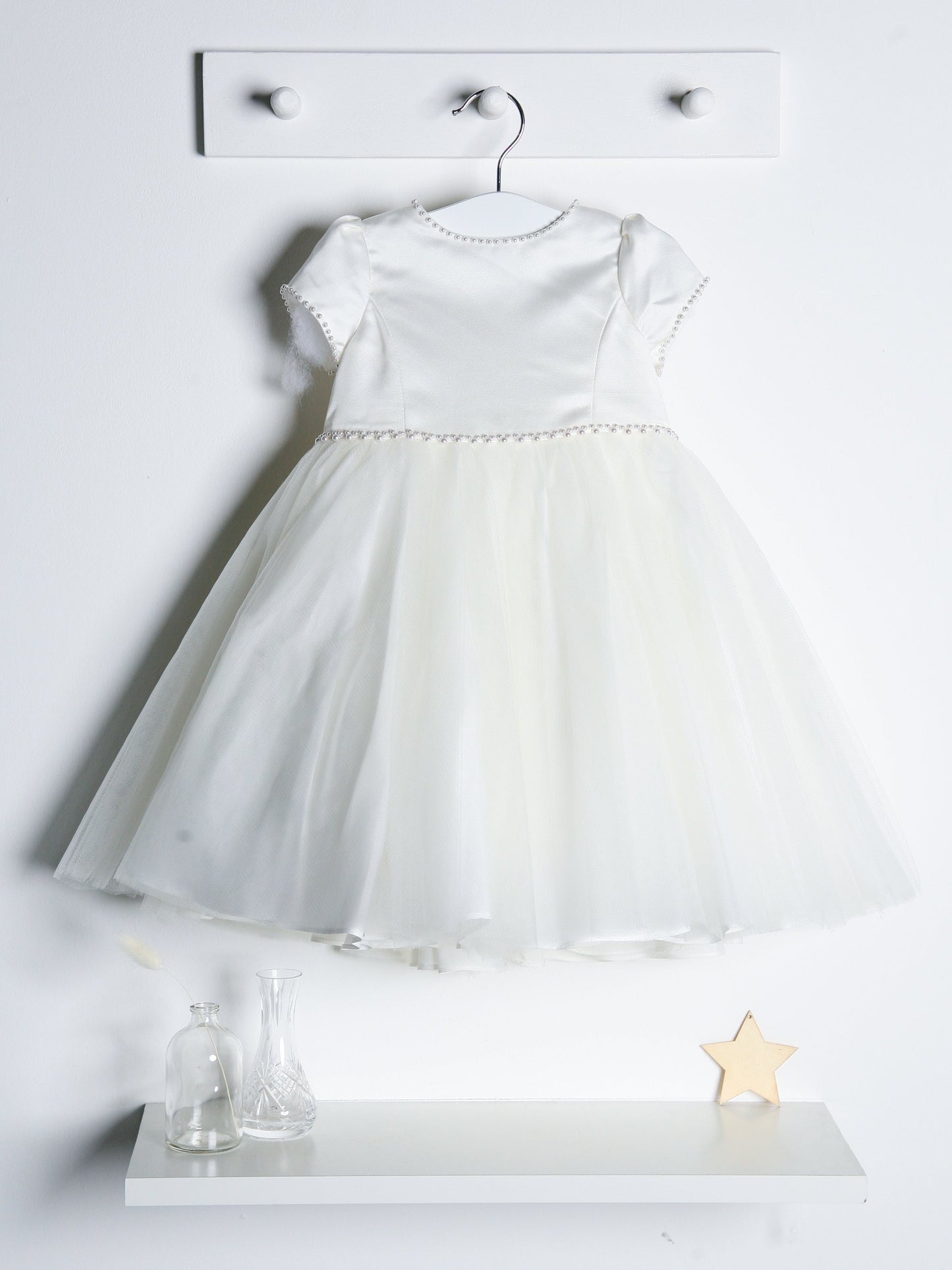 Sarah Louise Ivory Pearl & Tulle Occasion Dress - Rose & Albert