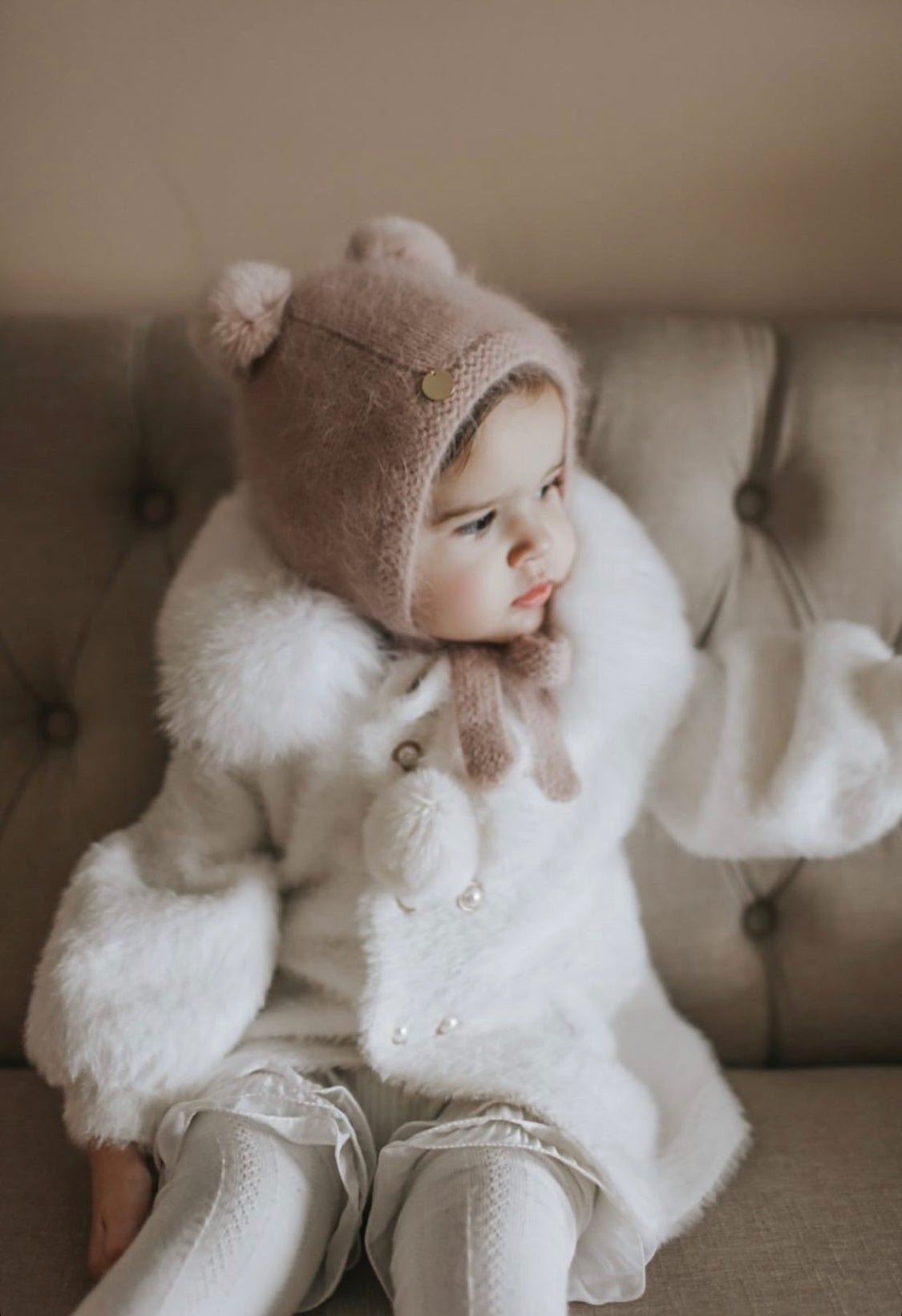 Petite Maison Kids Dusky Pink 'Teddy' Cashmere Hat - Rose & Albert