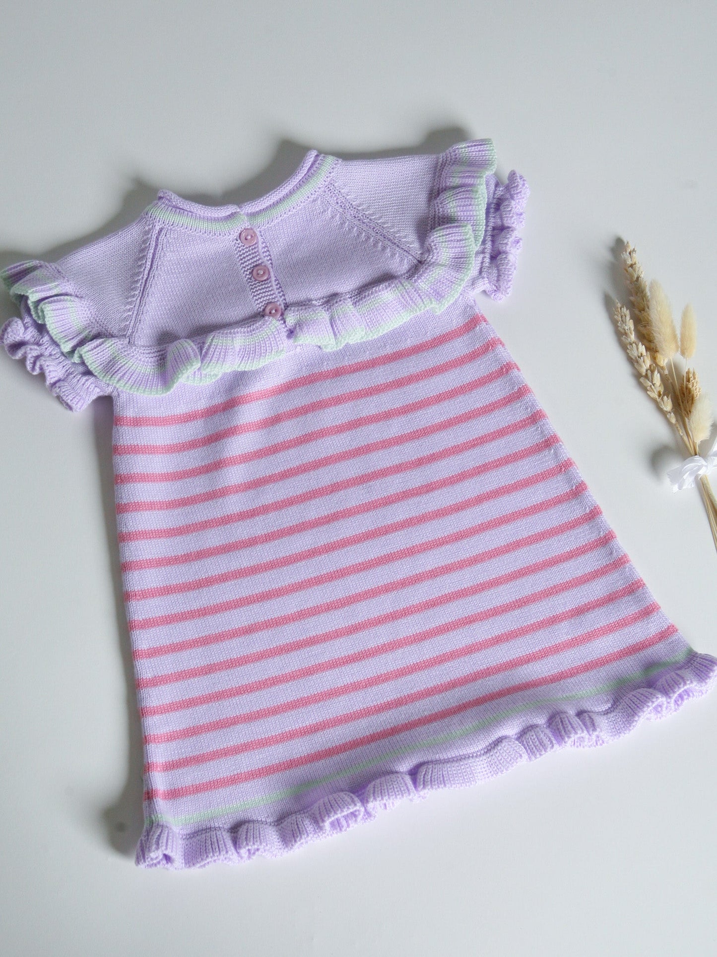 Granlei lilac & pink stripe knitted dress