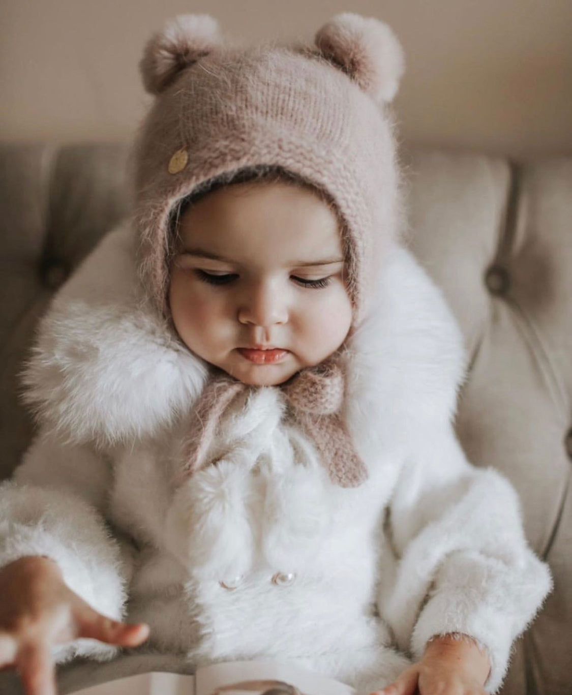 Petite Maison Kids Dusky Pink 'Teddy' Cashmere Hat - Rose & Albert