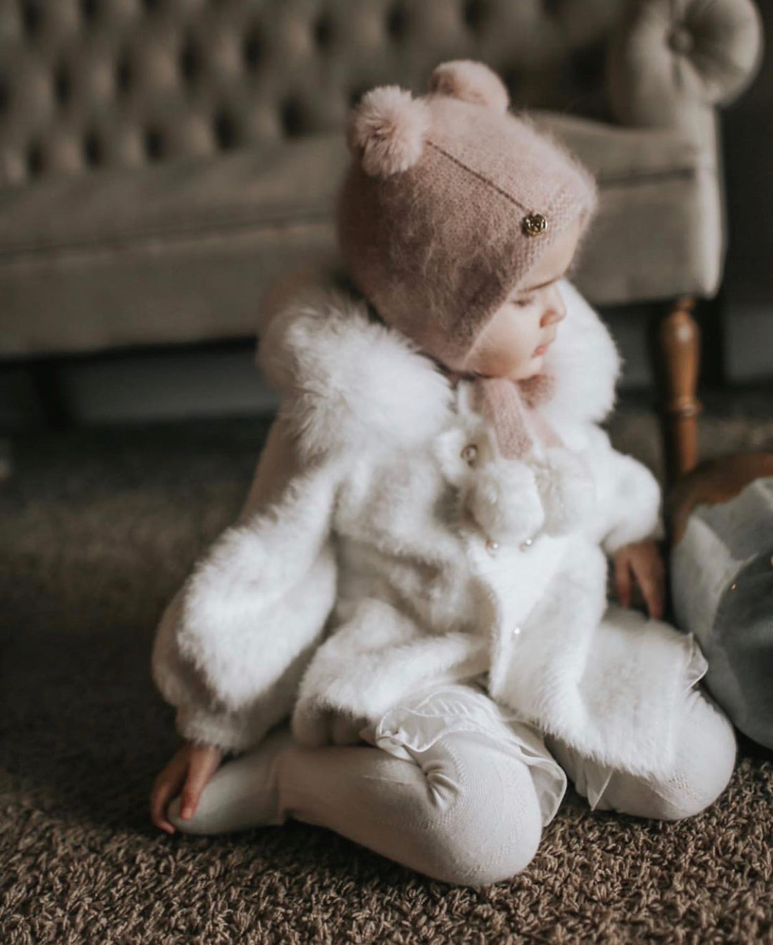 Petite Maison Kids Dusky Pink 'Teddy' Cashmere Hat - Rose & Albert