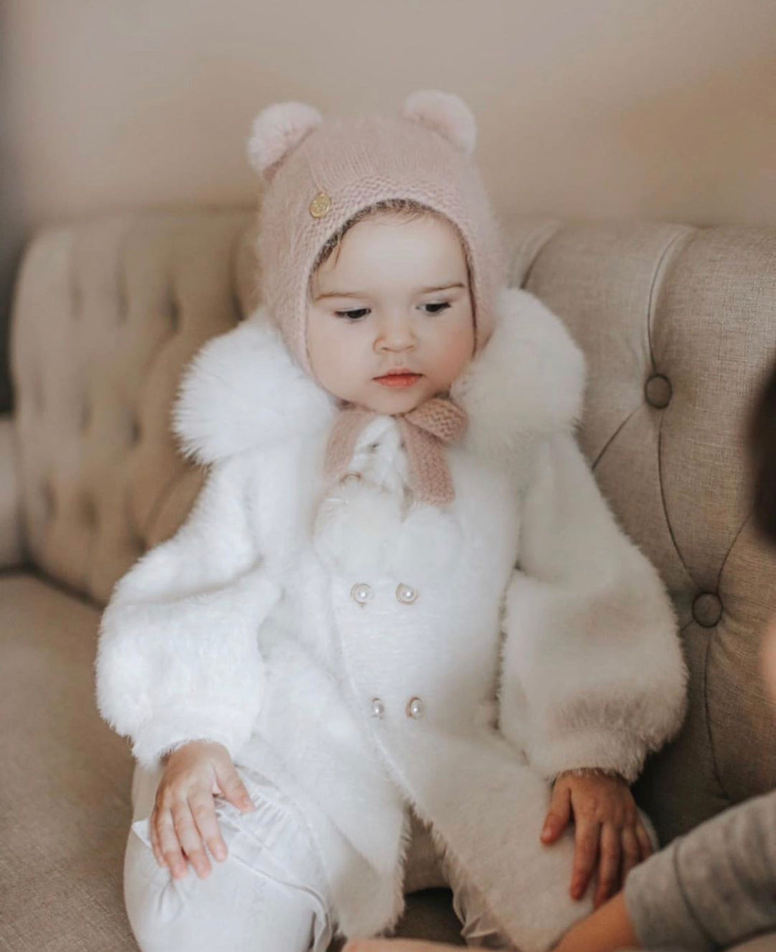 Petite Maison Kids Dusky Pink 'Teddy' Cashmere Hat - Rose & Albert