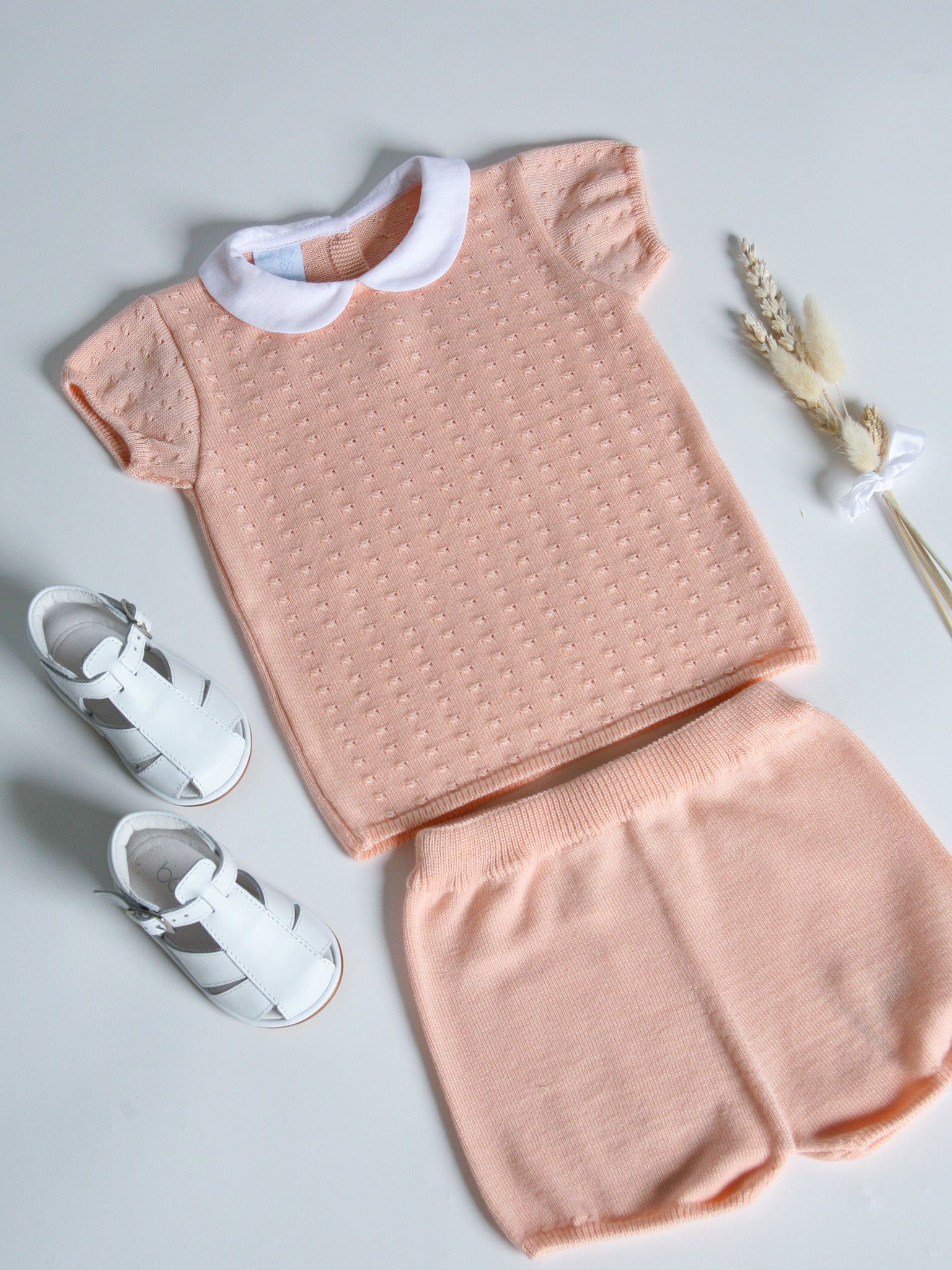 Granlei Peach peter pan collar short suit - Rose & Albert
