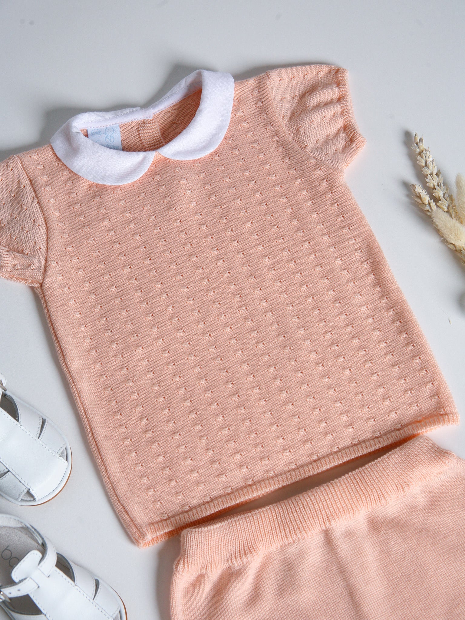 Granlei Peach peter pan collar short suit - Rose & Albert