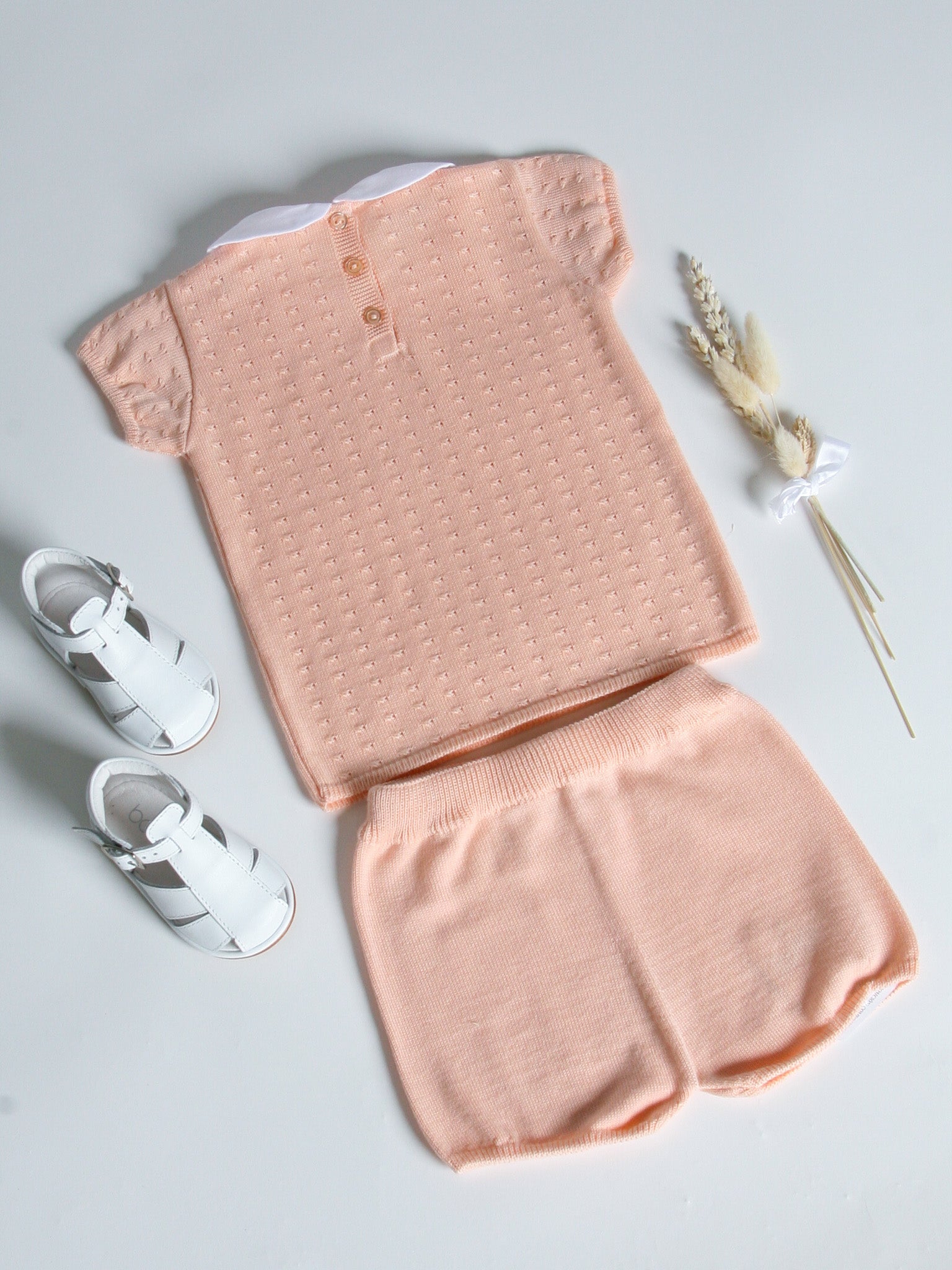 Granlei Peach peter pan collar short suit - Rose & Albert