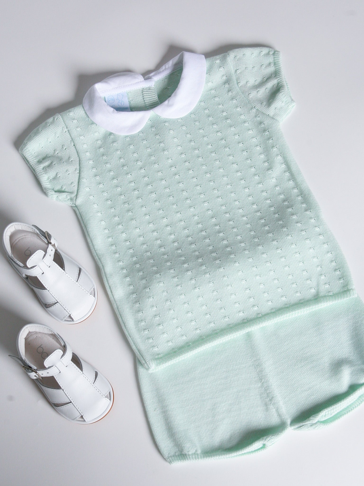 Granlei mint green peter pan collar short suit - Rose & Albert