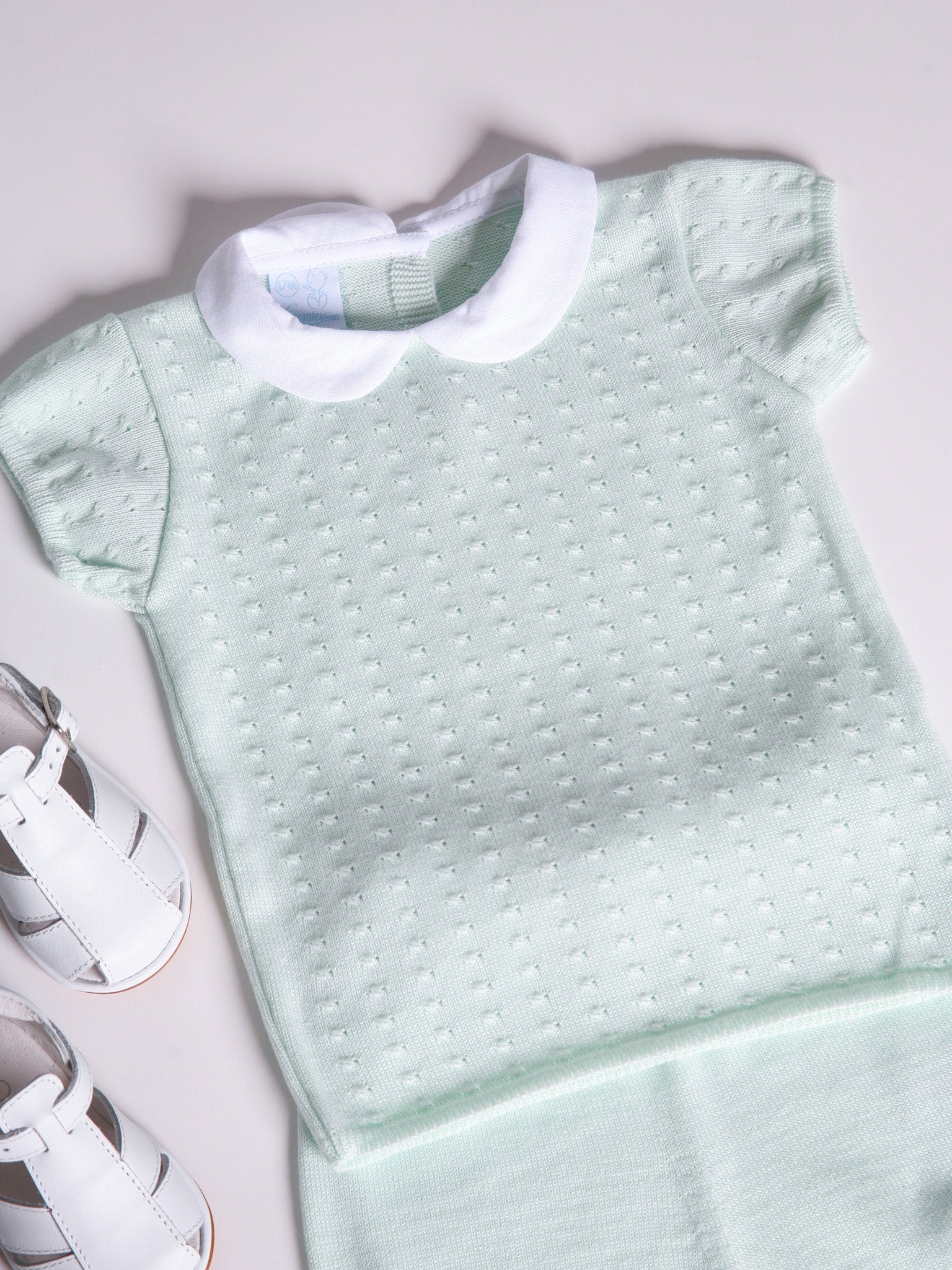 Granlei mint green peter pan collar short suit - Rose & Albert