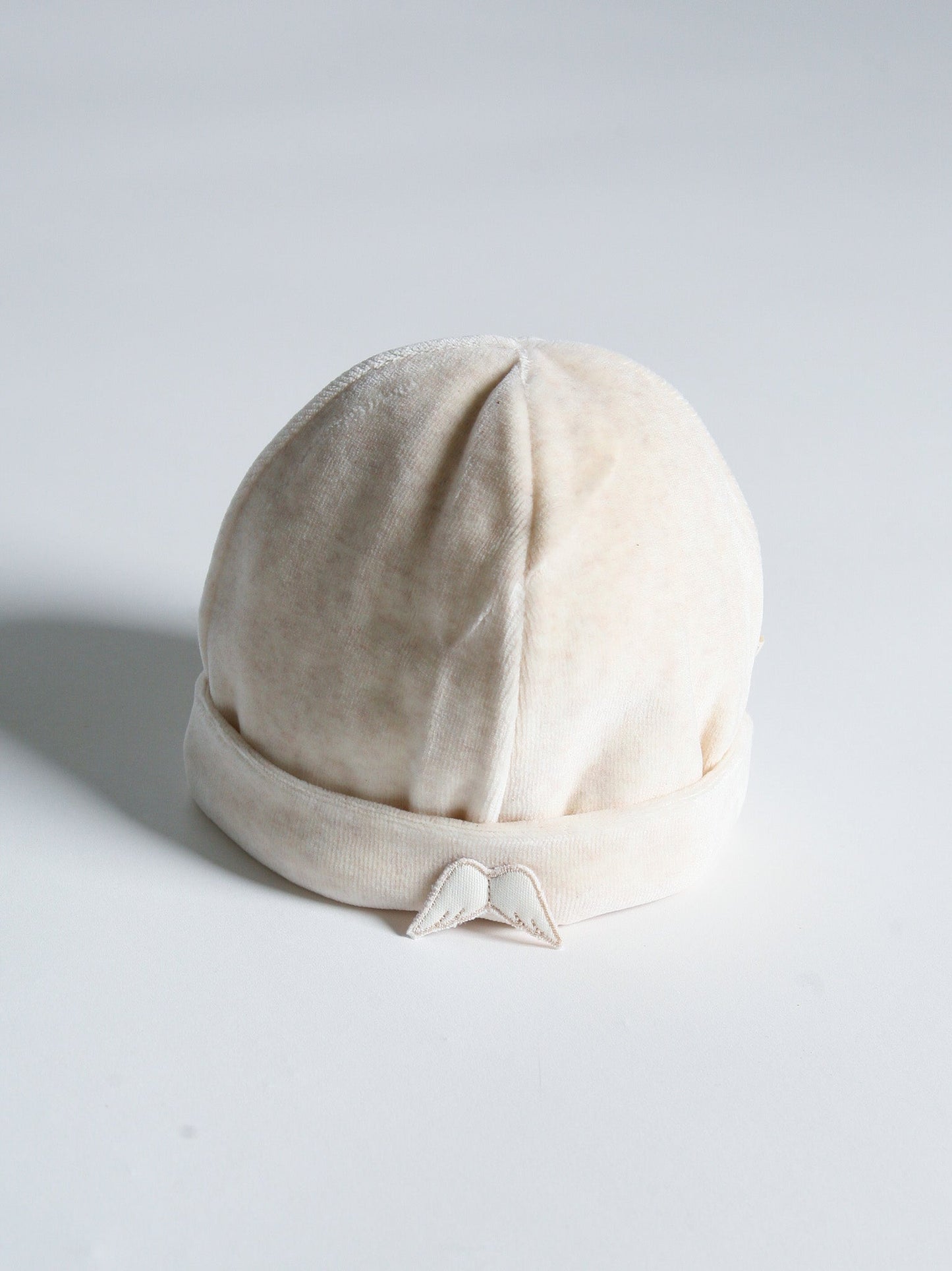 BabyGi Beige Velour Beanie - Rose & Albert