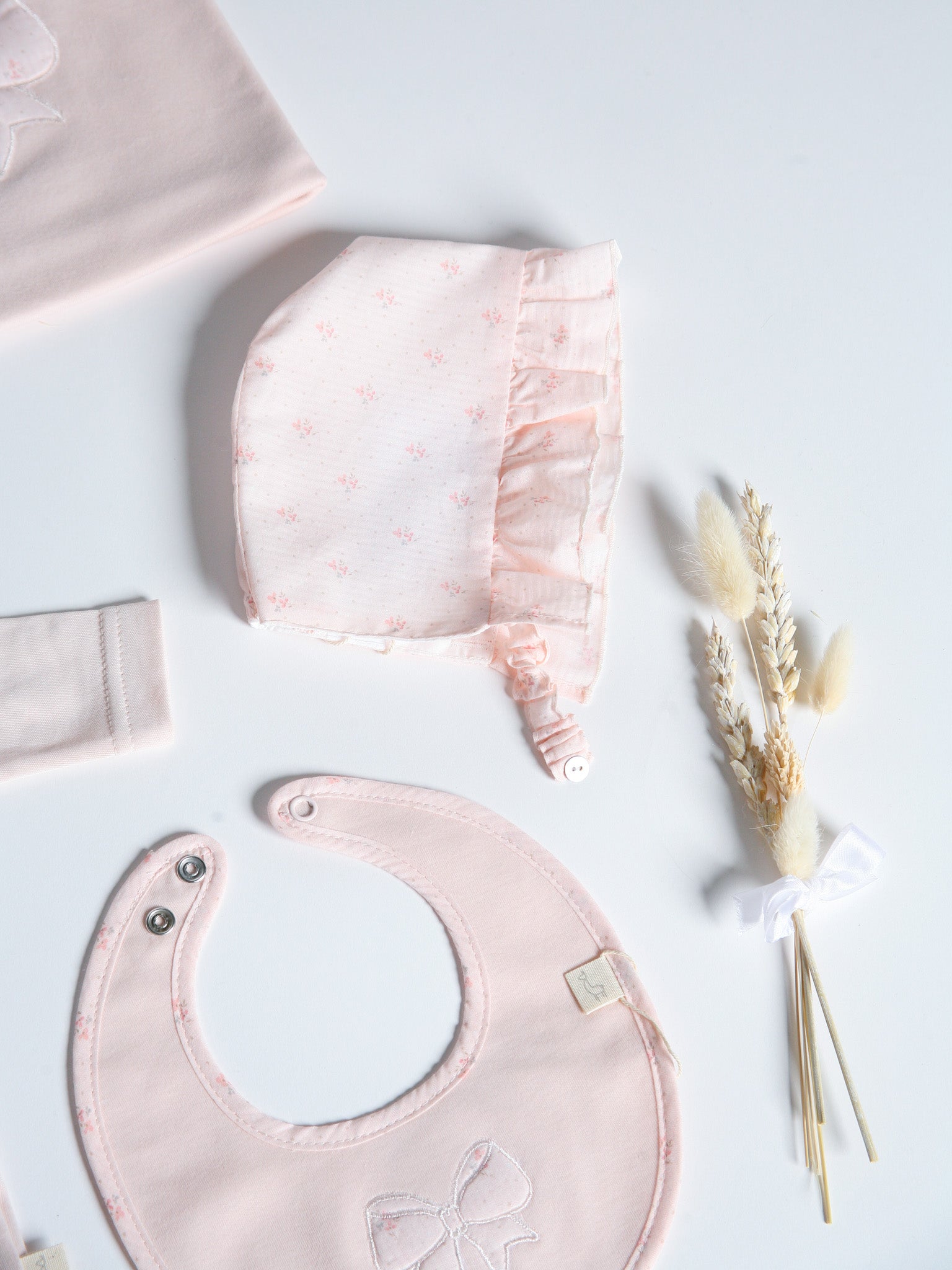 BabyGi Pink Bow Bonnet - Rose & Albert
