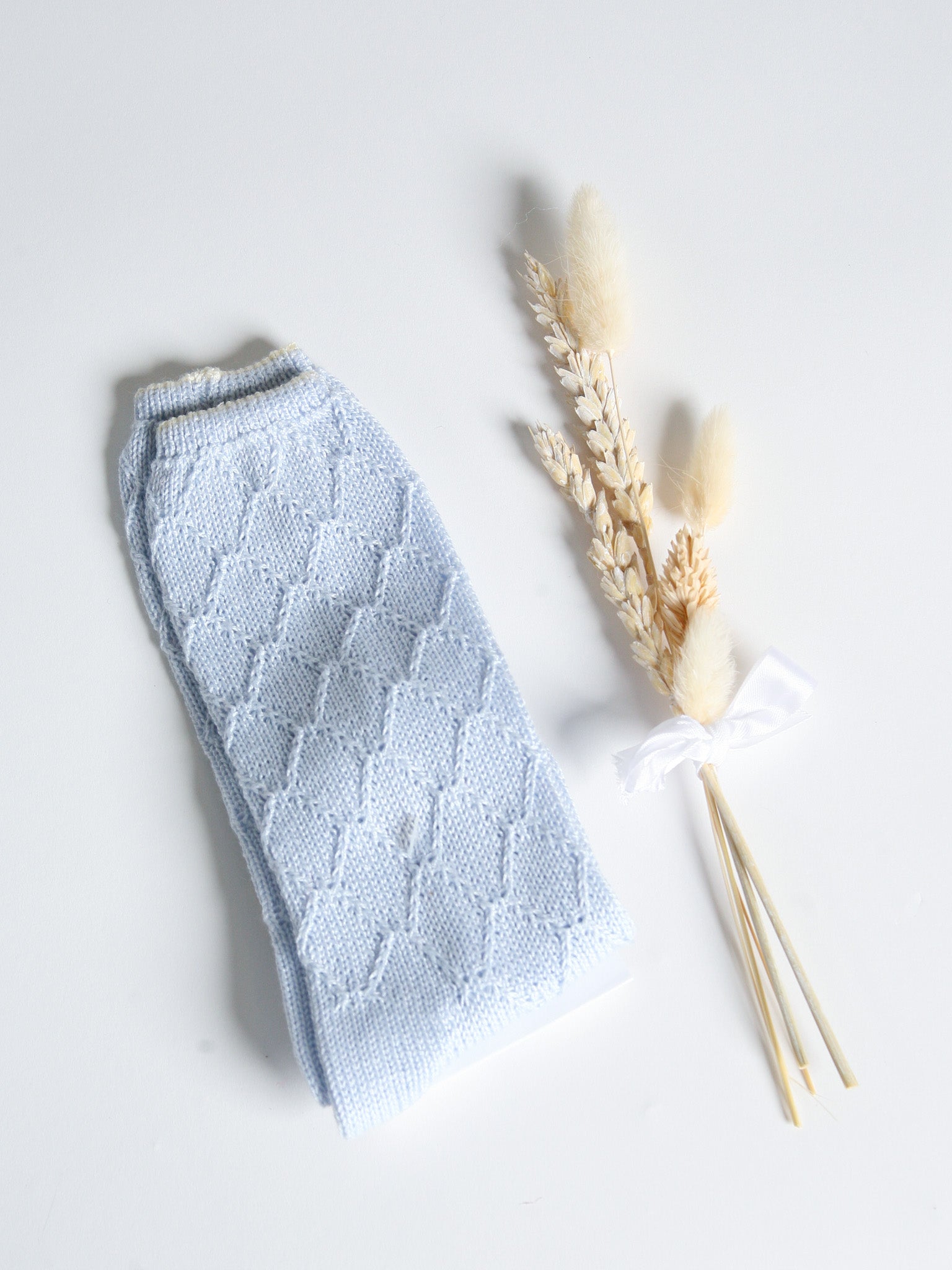 Rahigo Blue & cream knitted knee socks - Rose & Albert