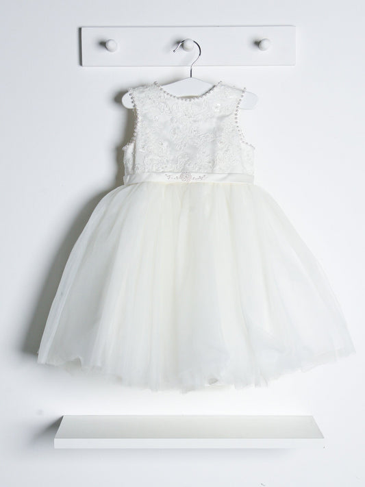 Sarah Louise Ivory Pearl Embellished Tulle Dress - Rose & Albert